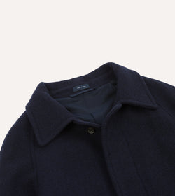 Navy Wool Raglan Coat – Drakes US