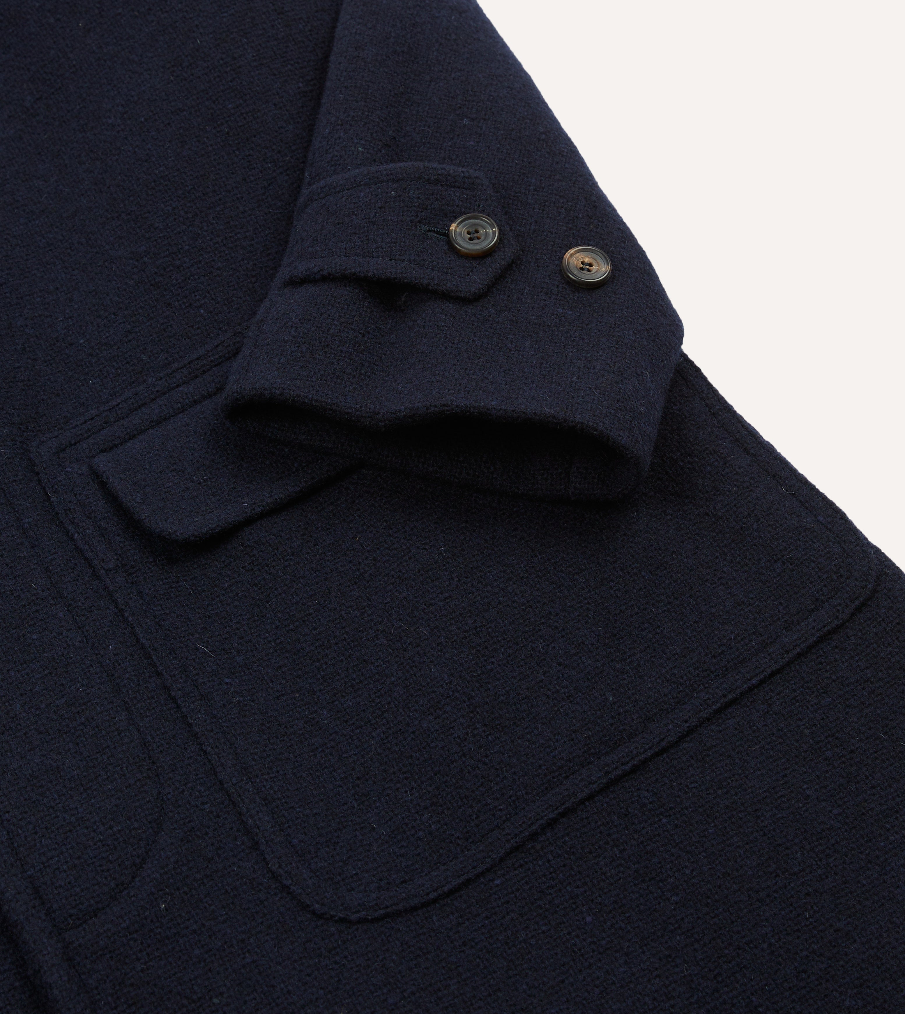 Navy Wool Raglan Coat – Drakes US