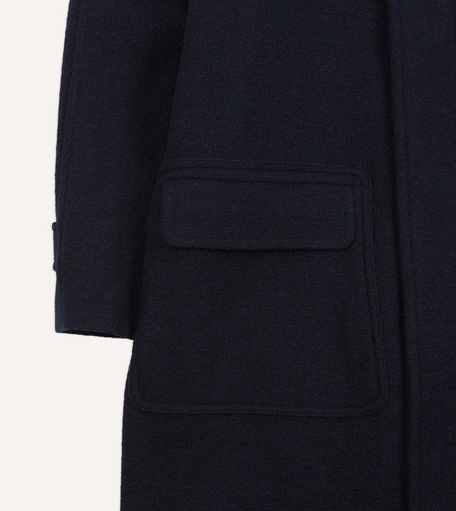 Navy Wool Raglan Coat – Drakes US