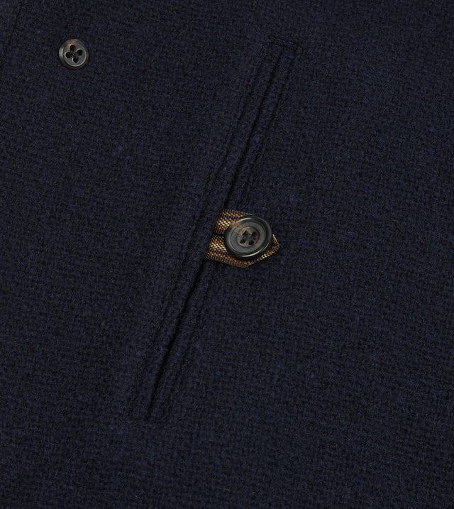 Navy Wool Raglan Coat – Drakes US