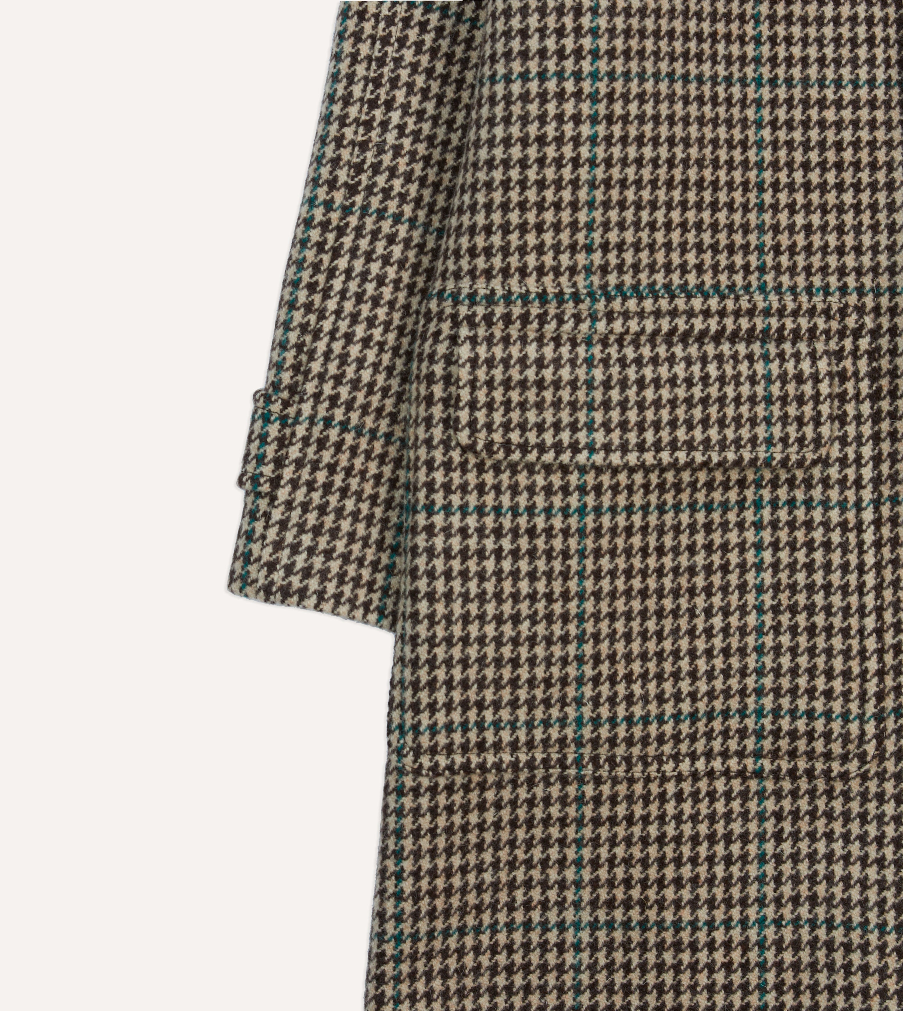 Houndstooth Check Wool Raglan Coat – Drakes US