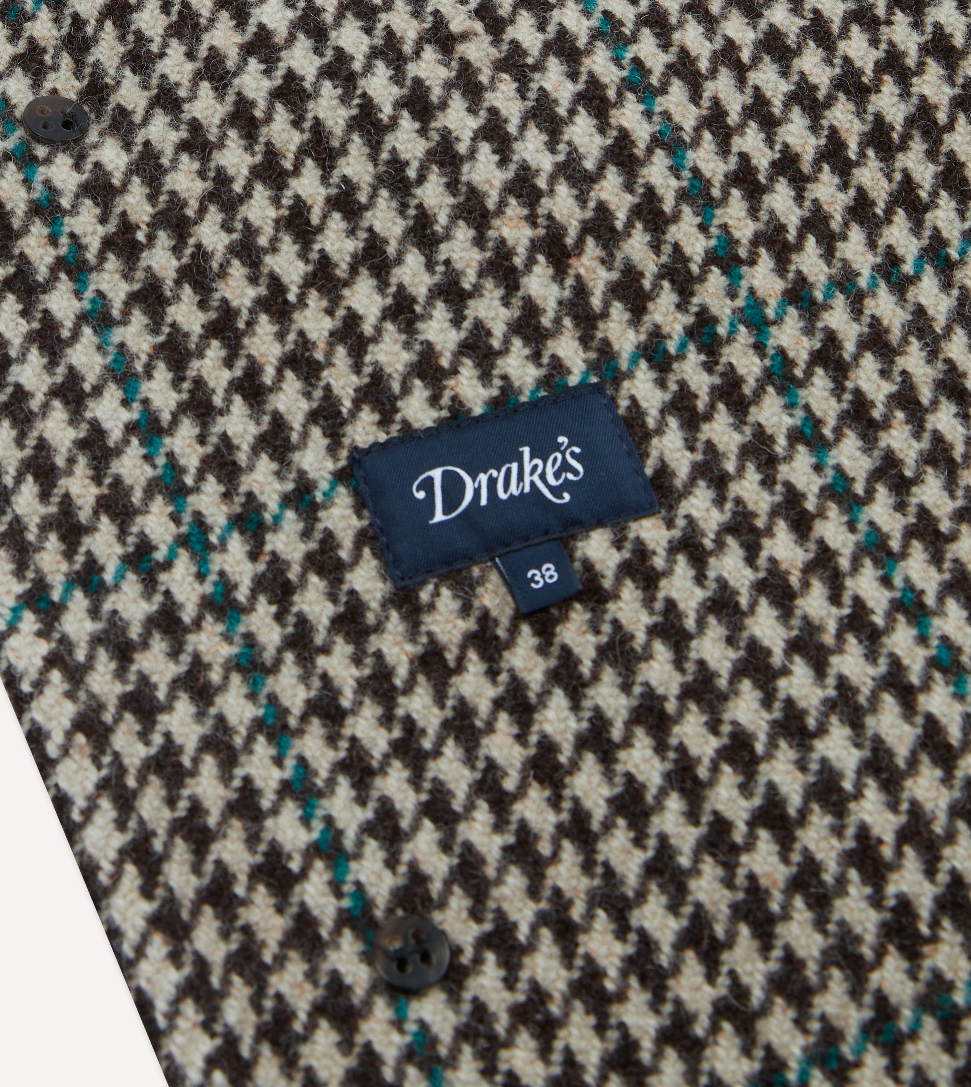 Houndstooth Check Wool Raglan Coat – Drakes US