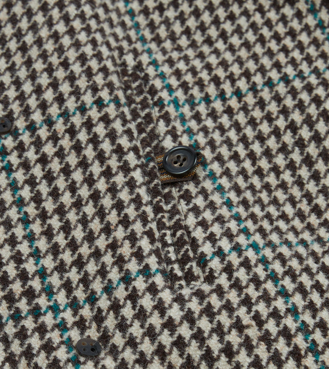 Houndstooth Check Wool Raglan Coat – Drakes US