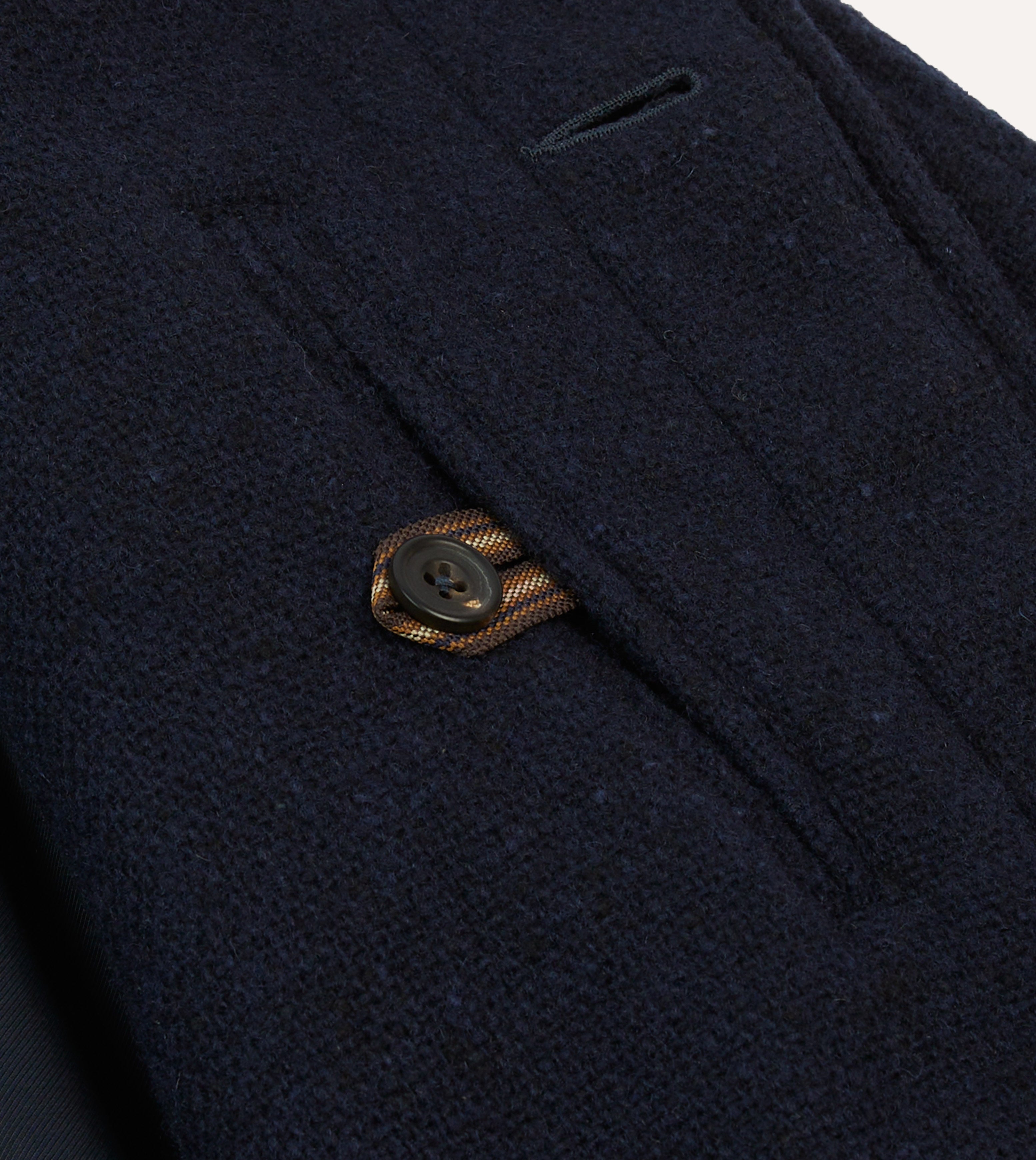 Navy Donegal Wool Raglan Coat – Drakes US