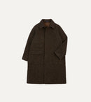 Brown Herringbone Wool Raglan Coat