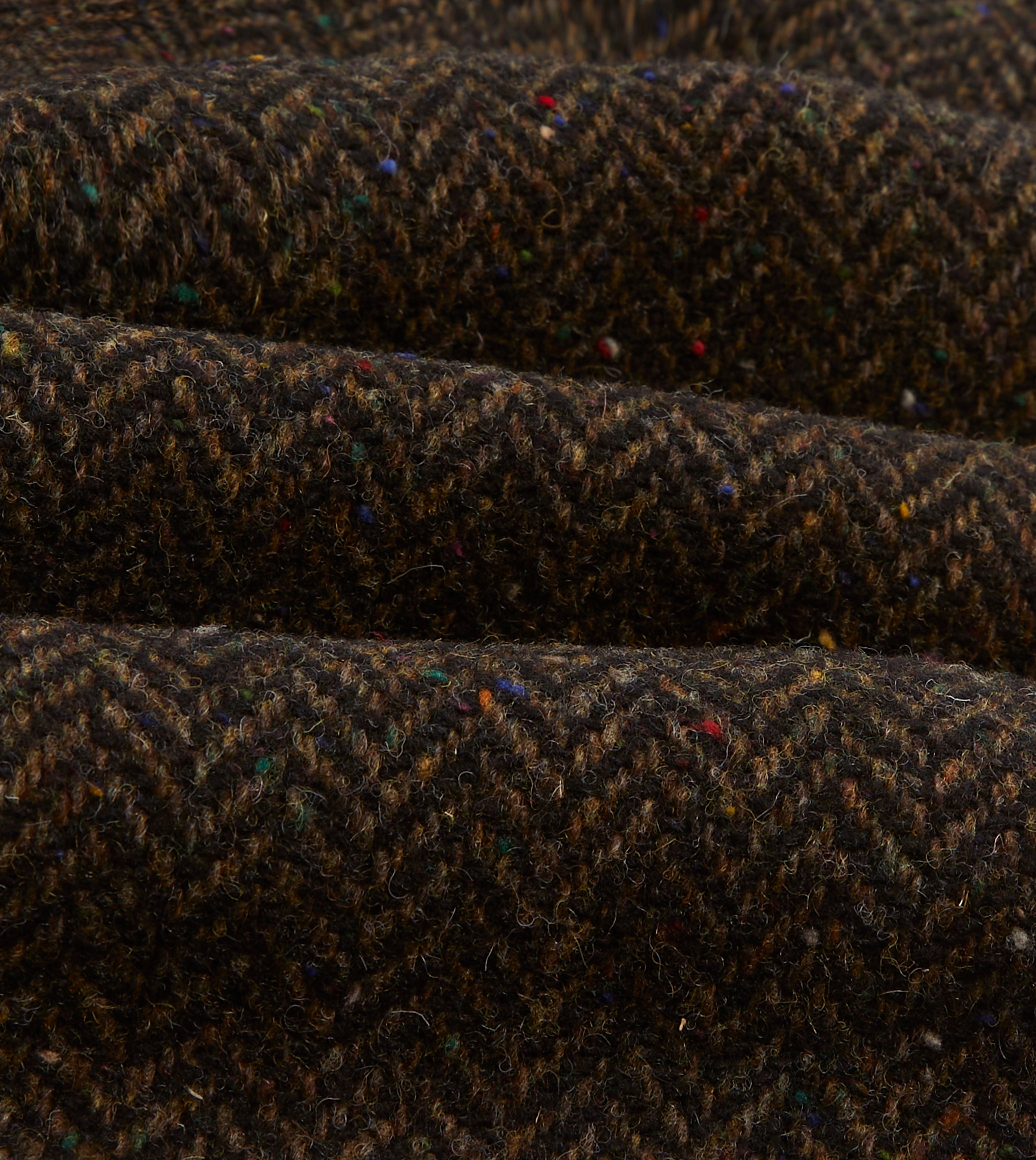 Brown Herringbone Wool Raglan Coat