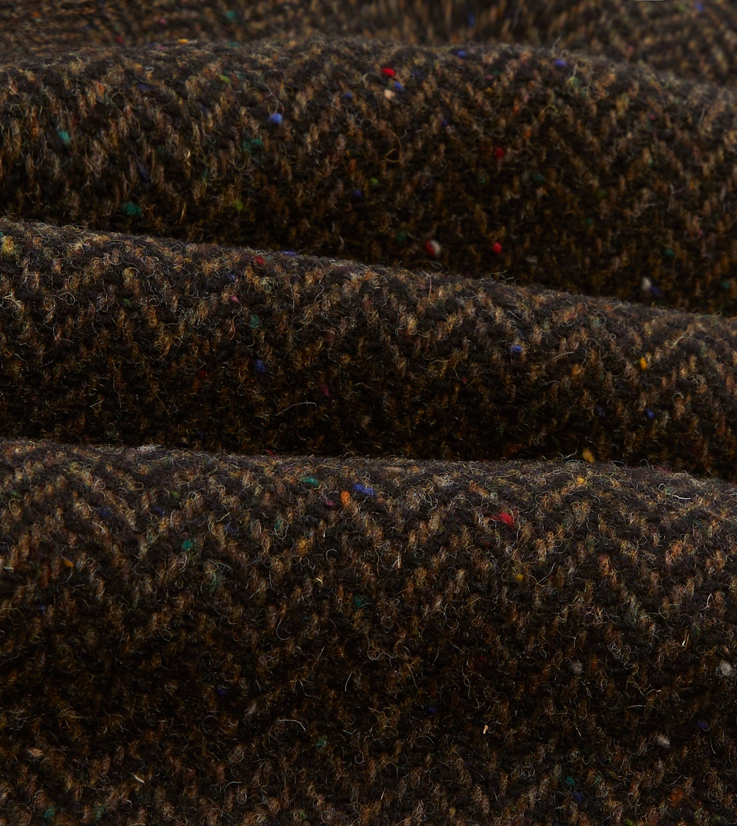 Brown Herringbone Wool Raglan Coat