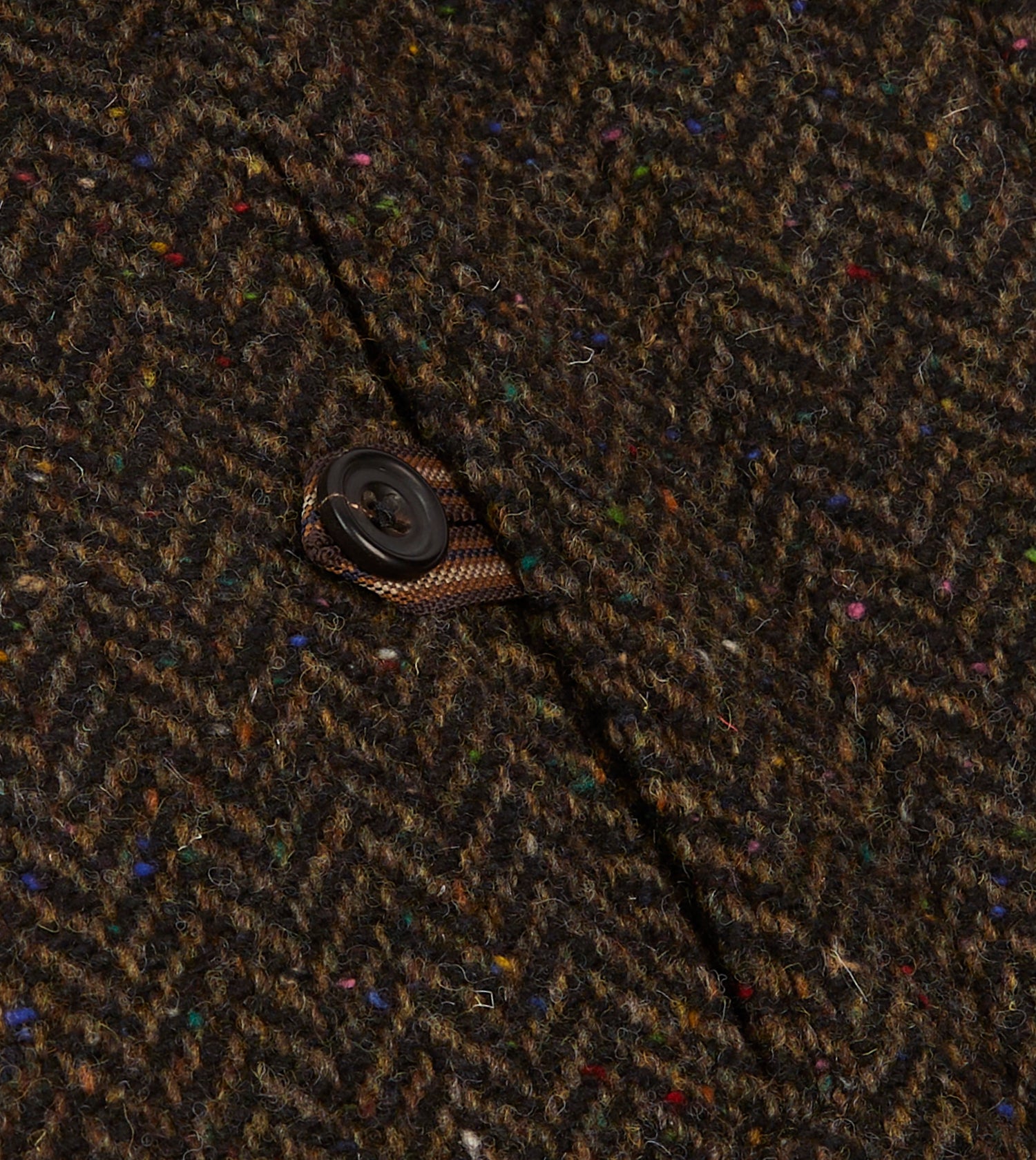 Brown Herringbone Wool Raglan Coat