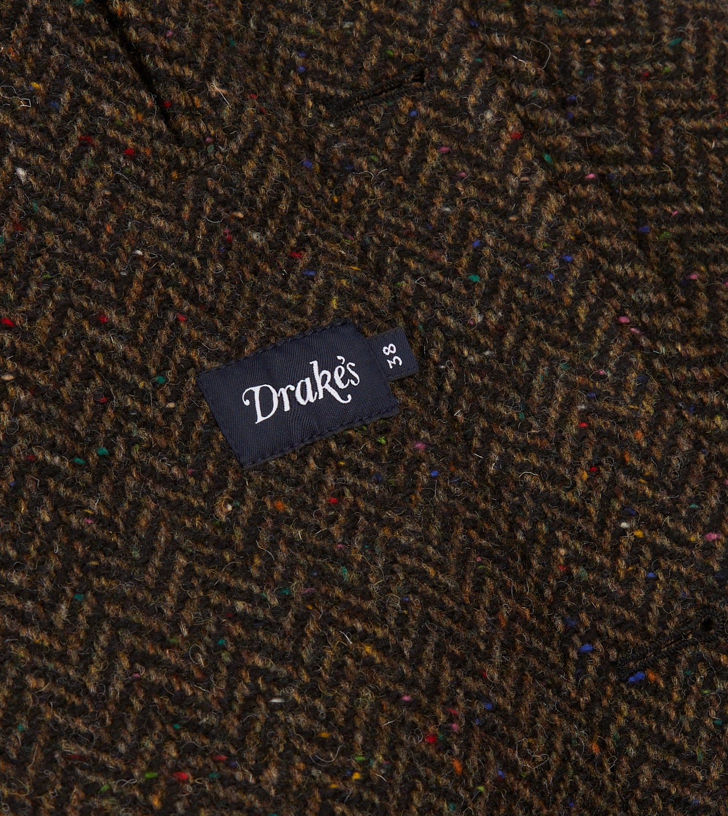 Brown Herringbone Wool Raglan Coat