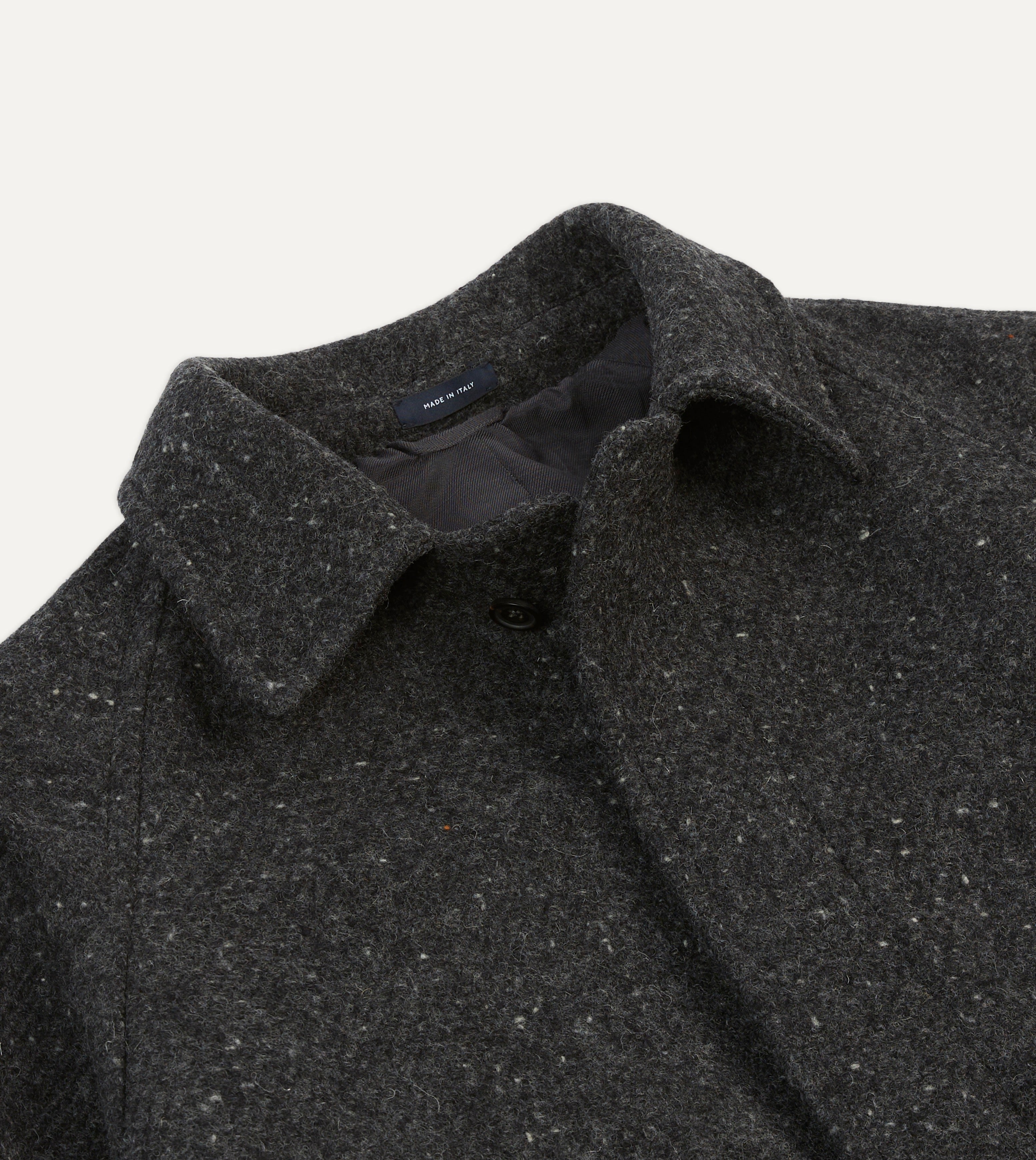 Grey Flecked Wool Raglan Coat – Drakes US Grey Flecked Wool Raglan Coat – Drakes US