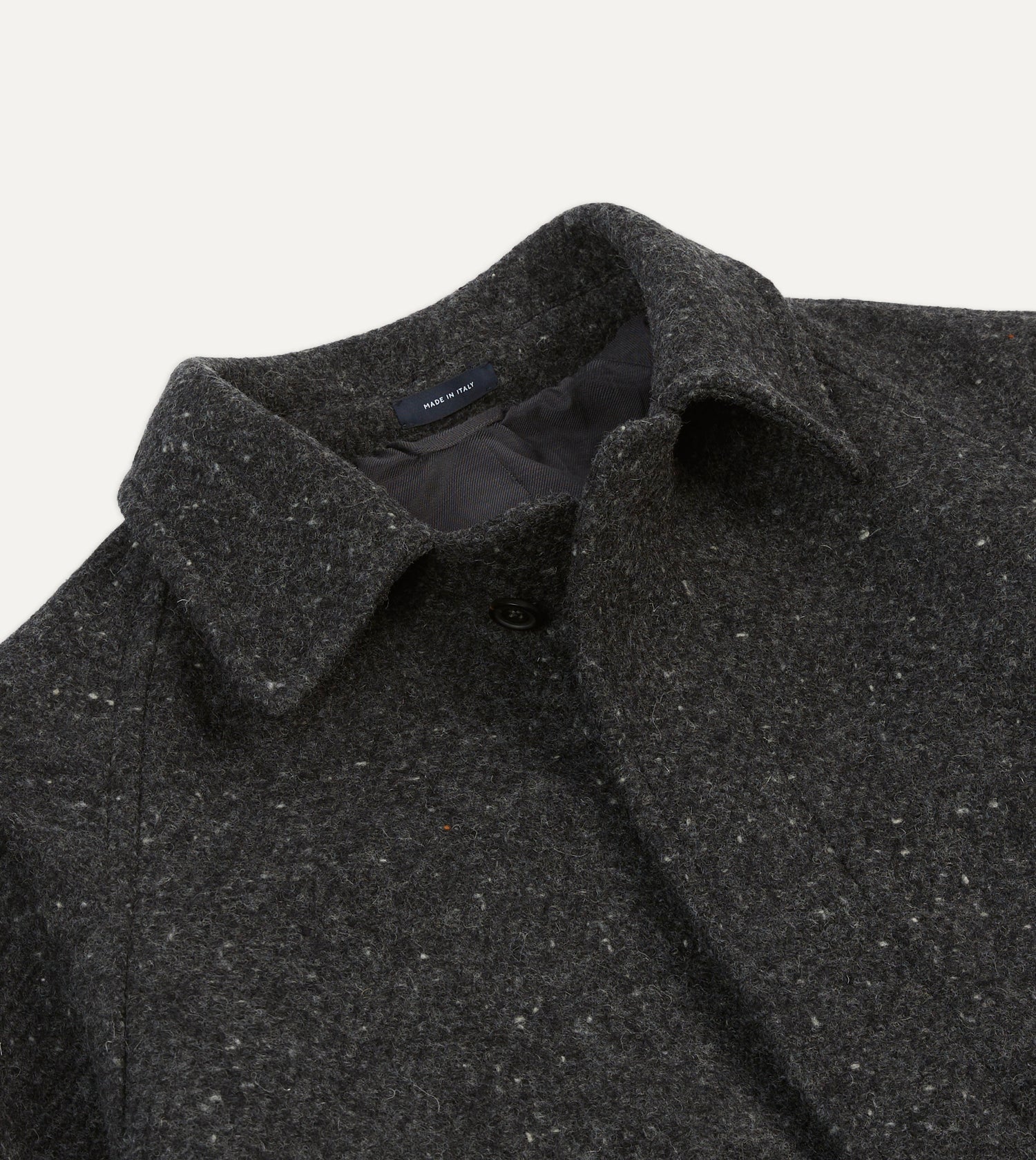 Grey Flecked Wool Raglan Coat