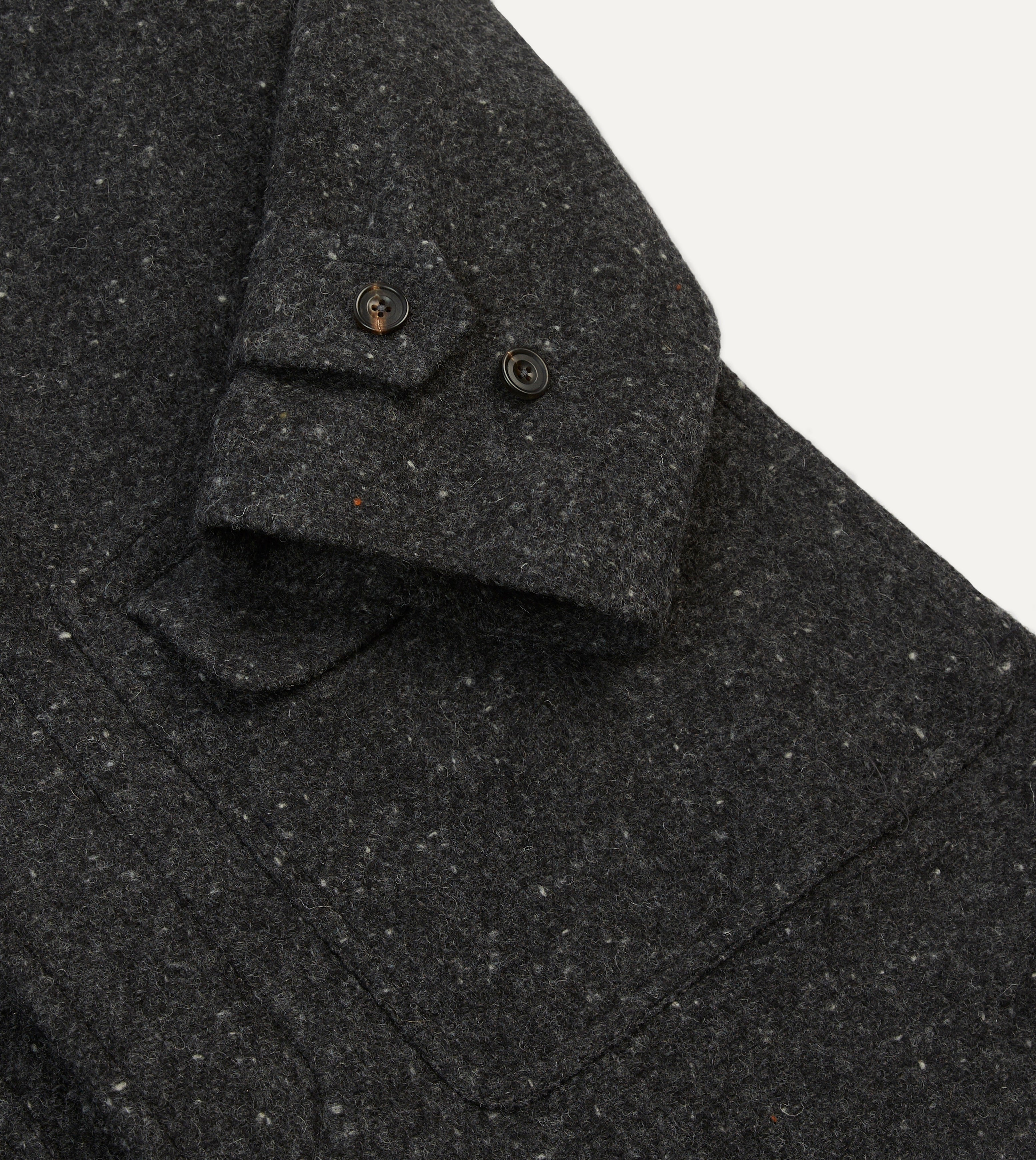 Grey Flecked Wool Raglan Coat – Drakes US