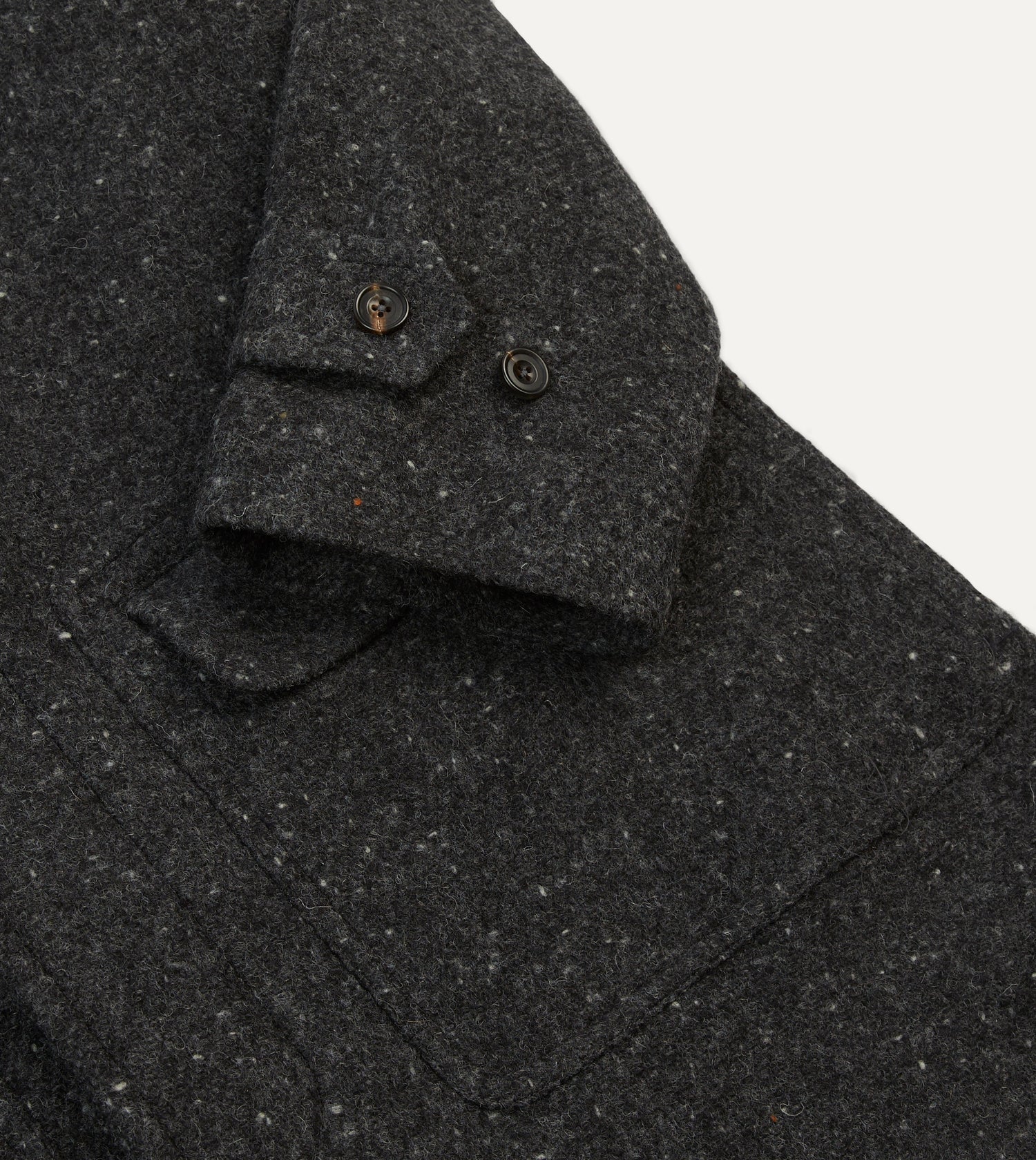 Grey Flecked Wool Raglan Coat