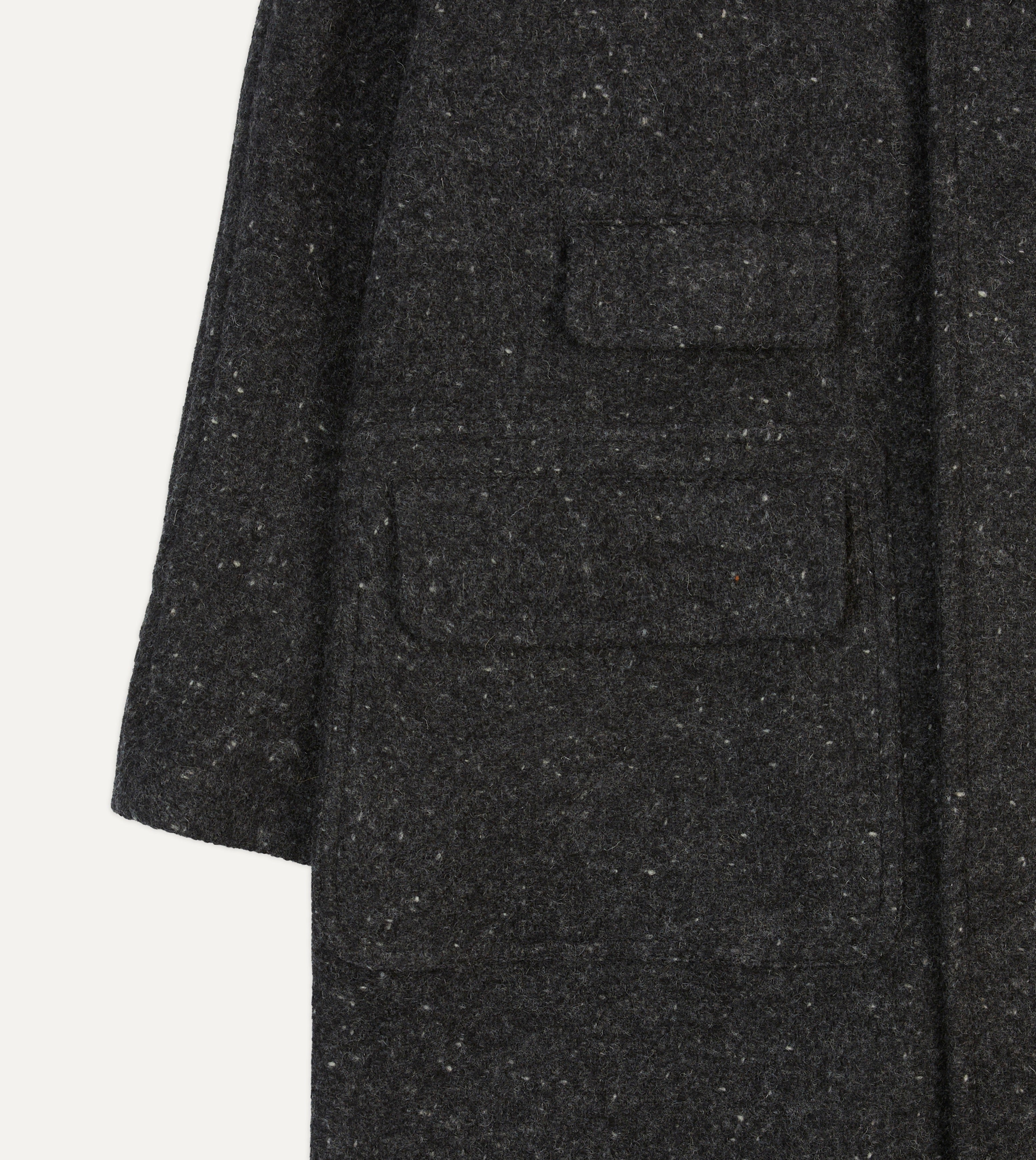 Grey Flecked Wool Raglan Coat – Drakes US