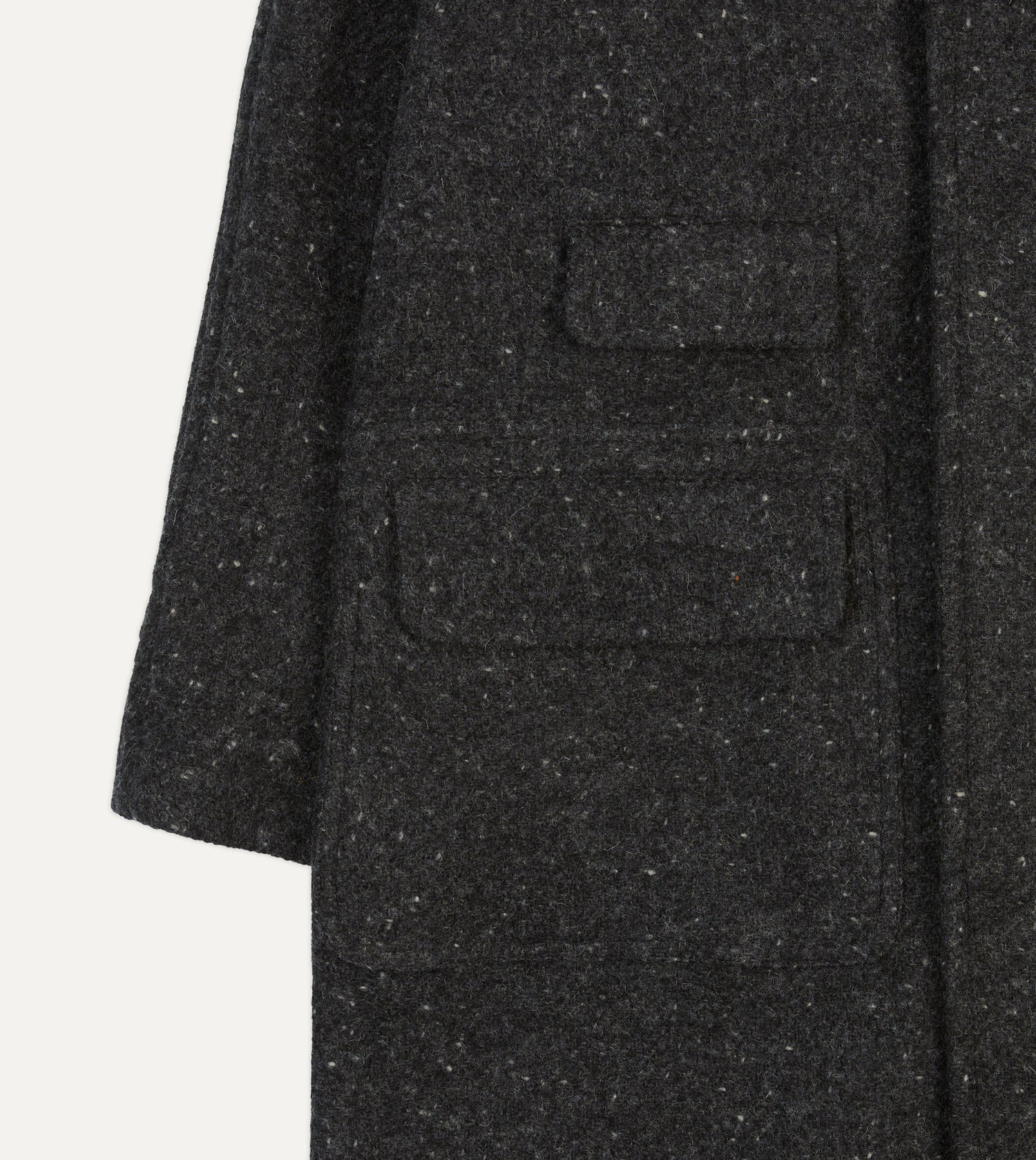 Grey Flecked Wool Raglan Coat