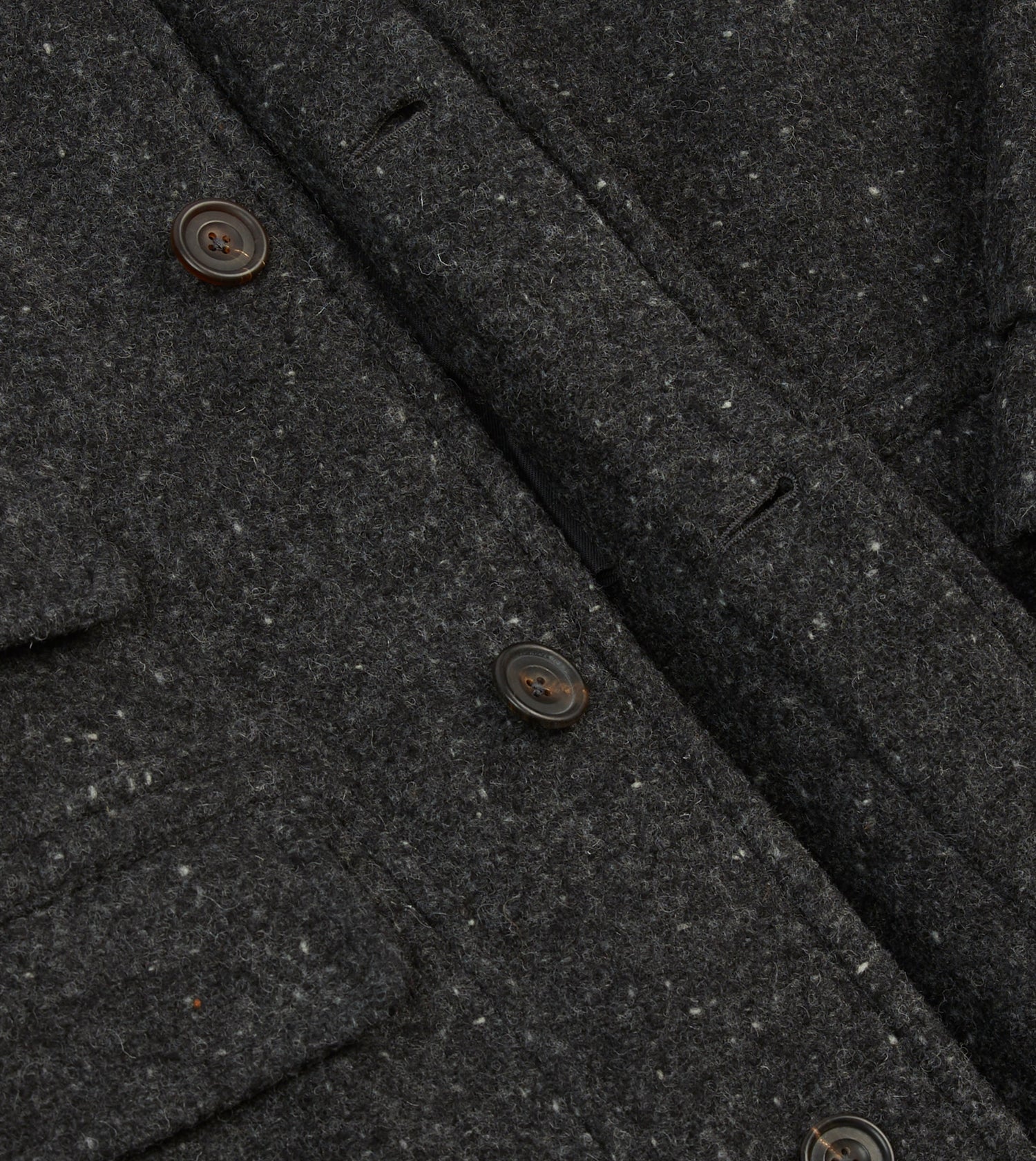 Grey Flecked Wool Raglan Coat