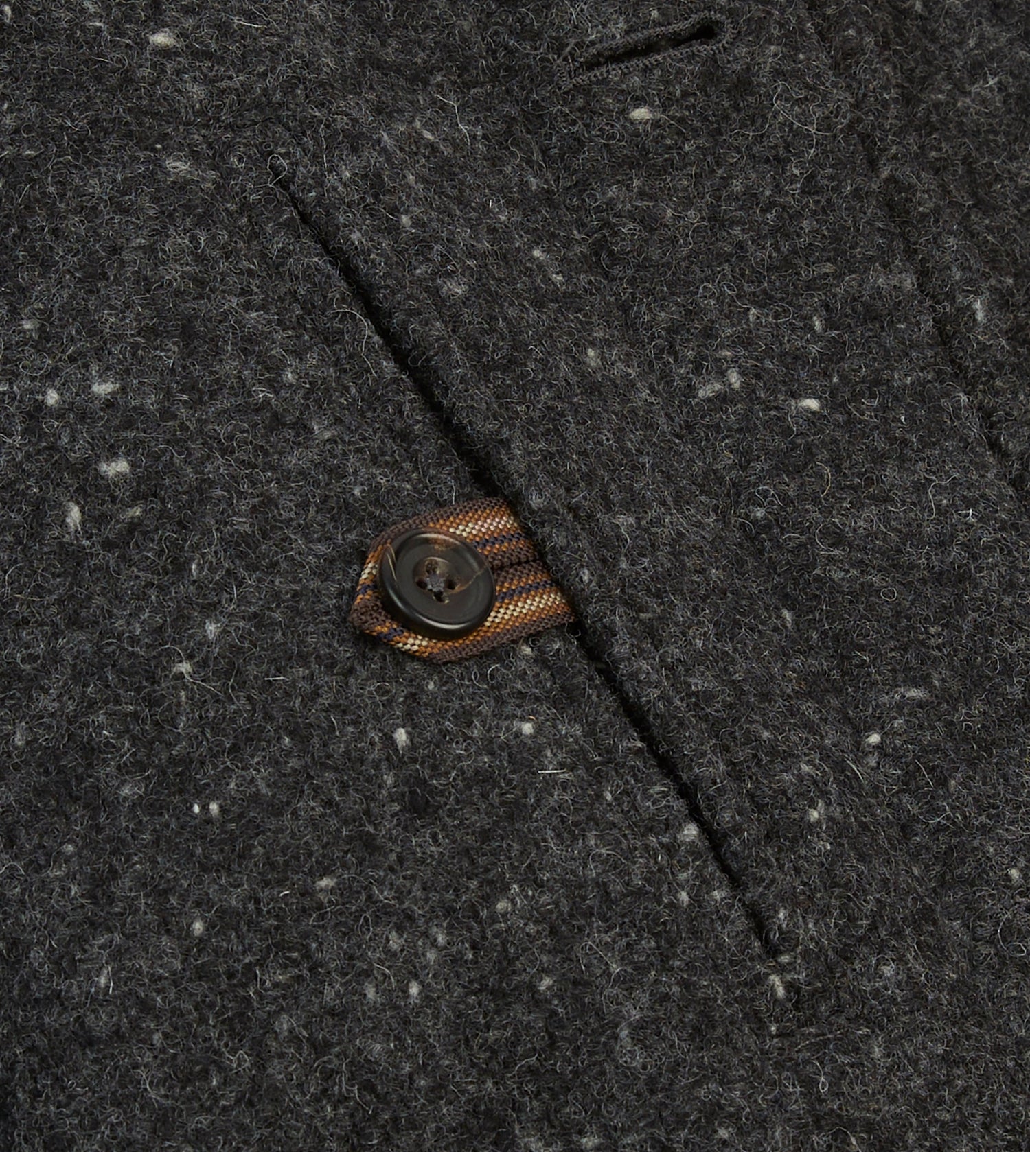 Grey Flecked Wool Raglan Coat