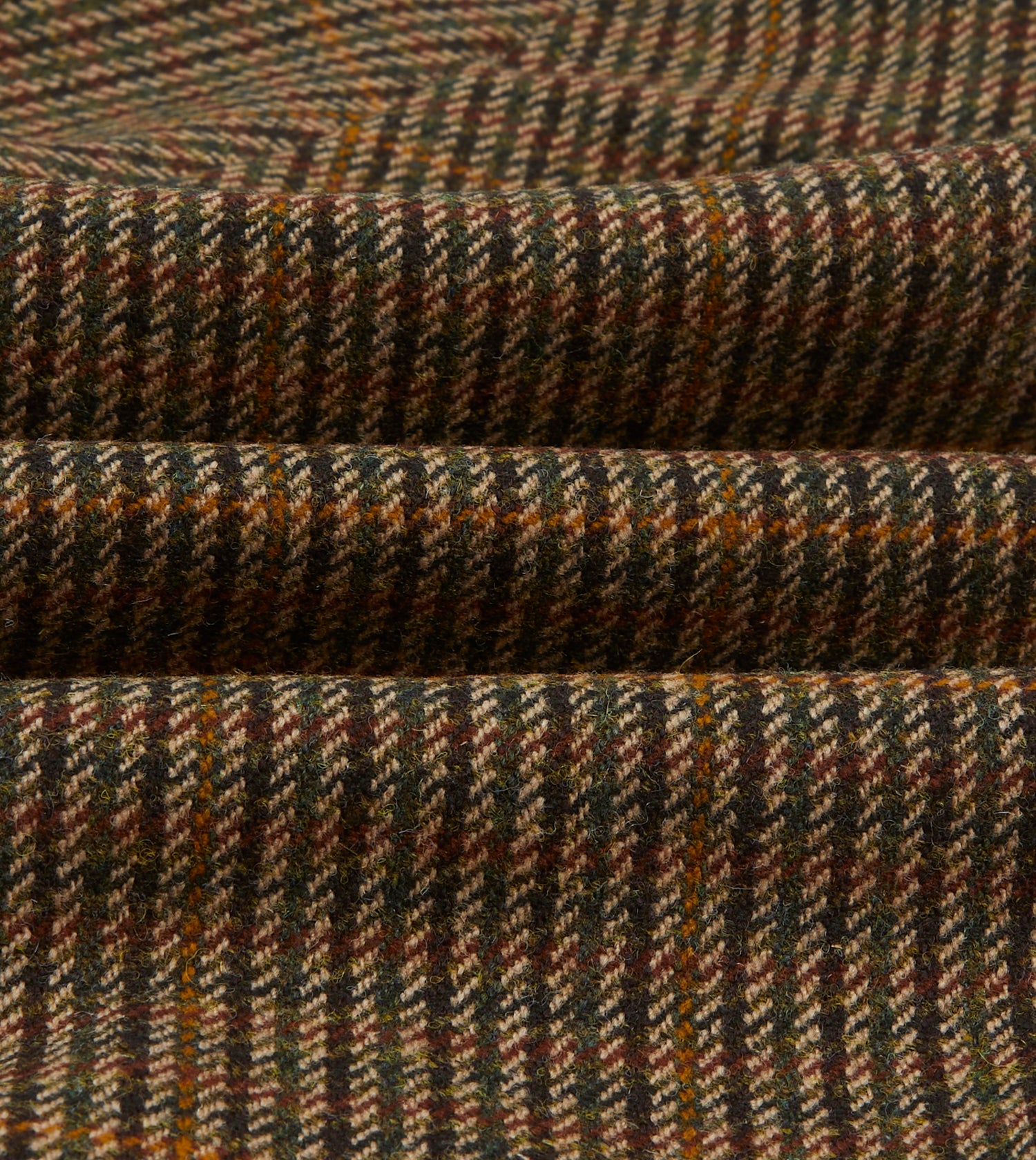 Brown Wool Tweed Raglan Coat