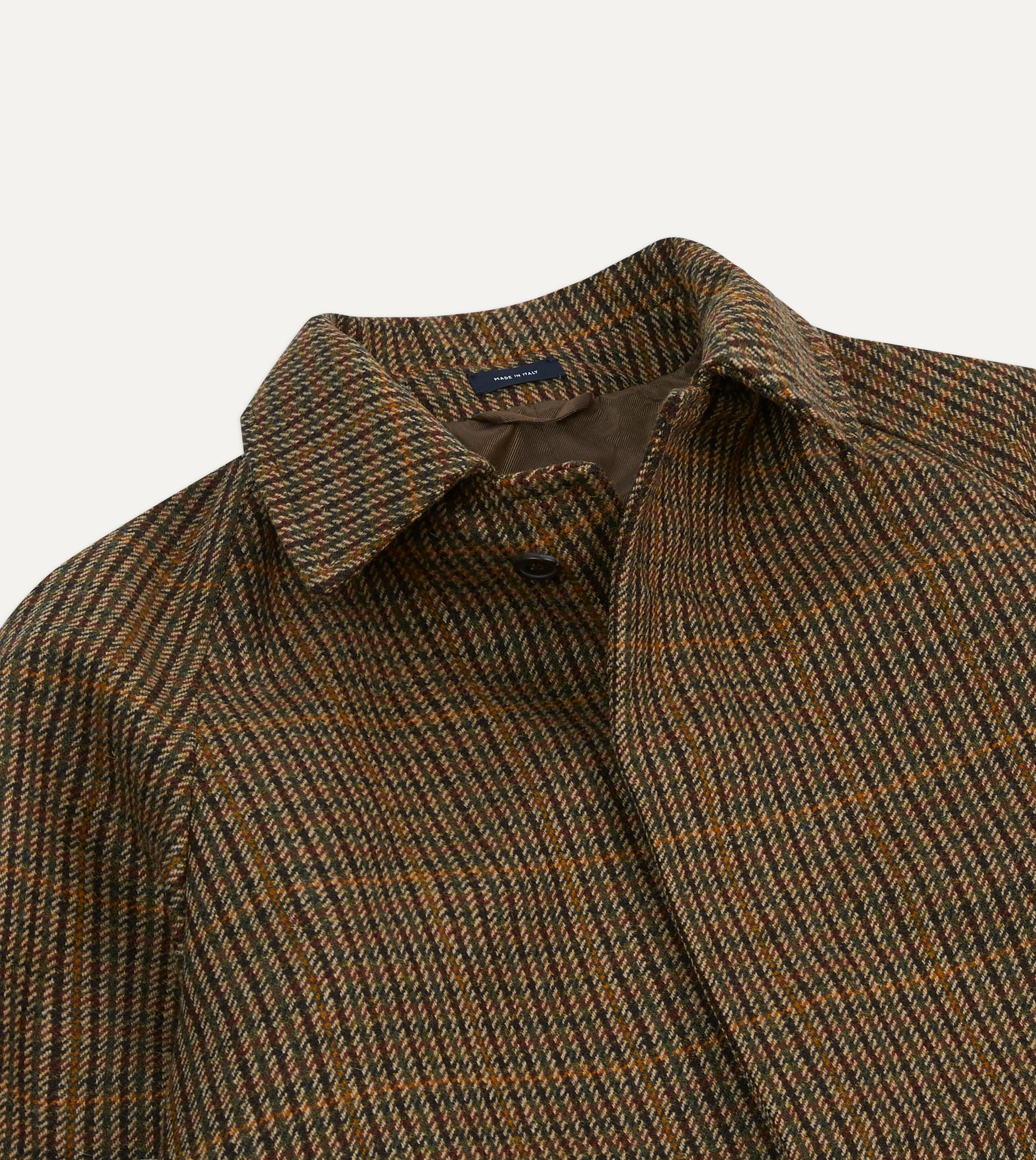 Brown Wool Tweed Raglan Coat – Drakes US