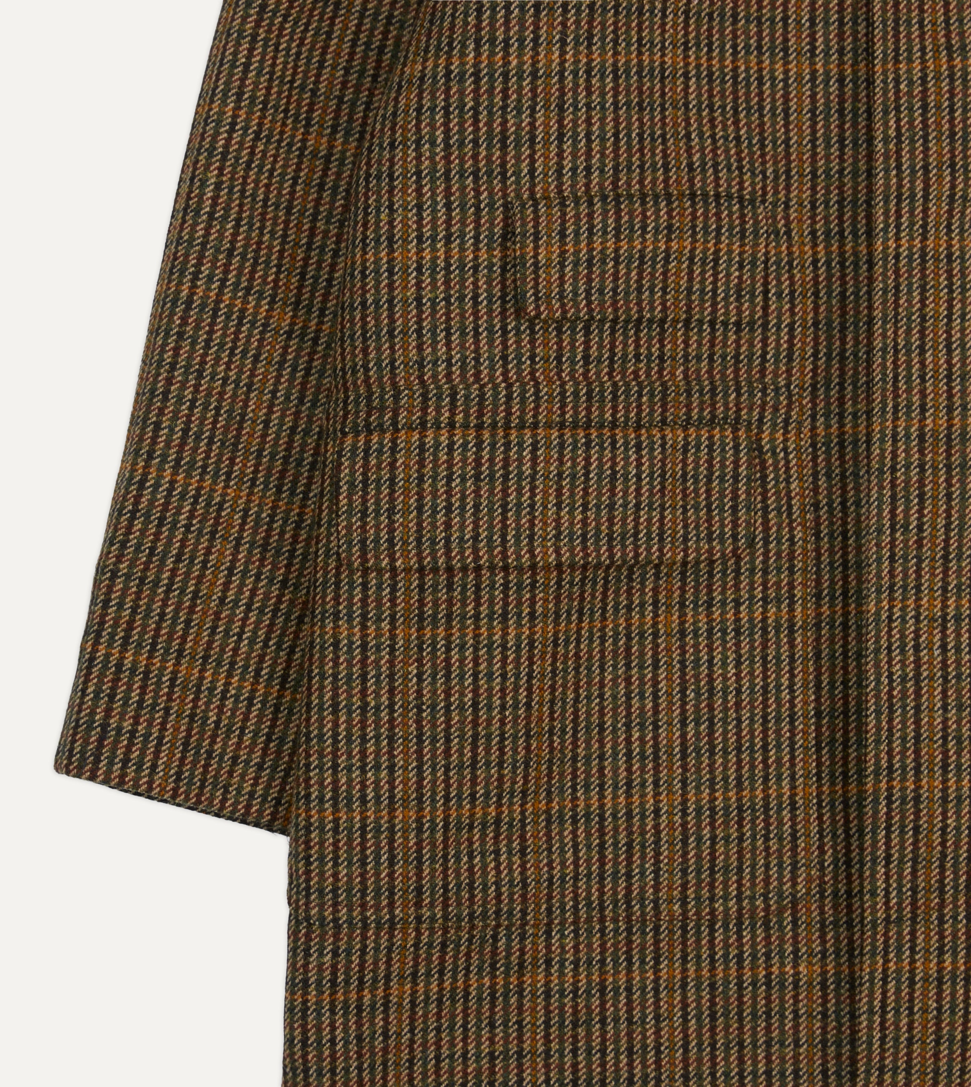 Brown Wool Tweed Raglan Coat – Drakes US