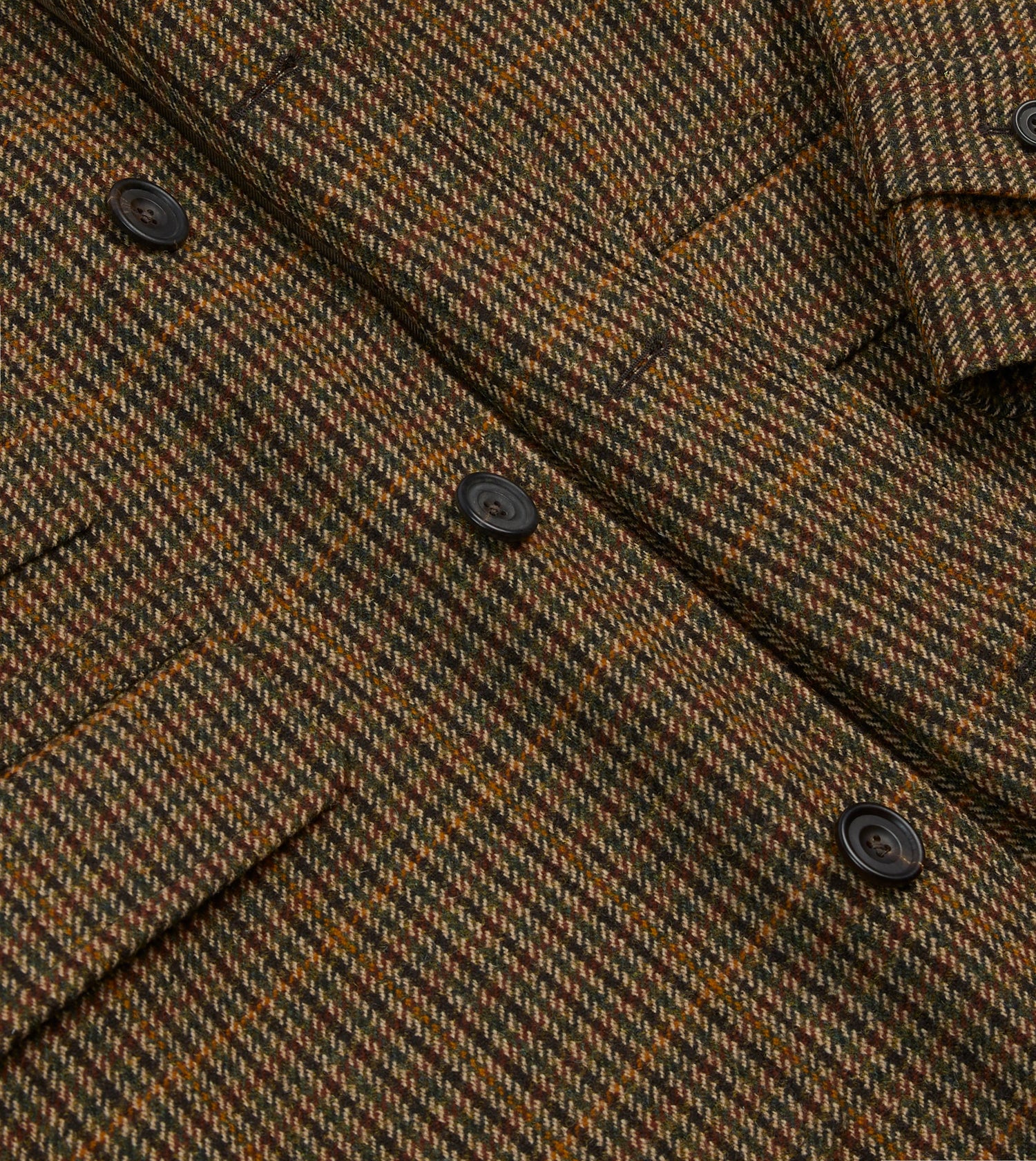 Brown Wool Tweed Raglan Coat