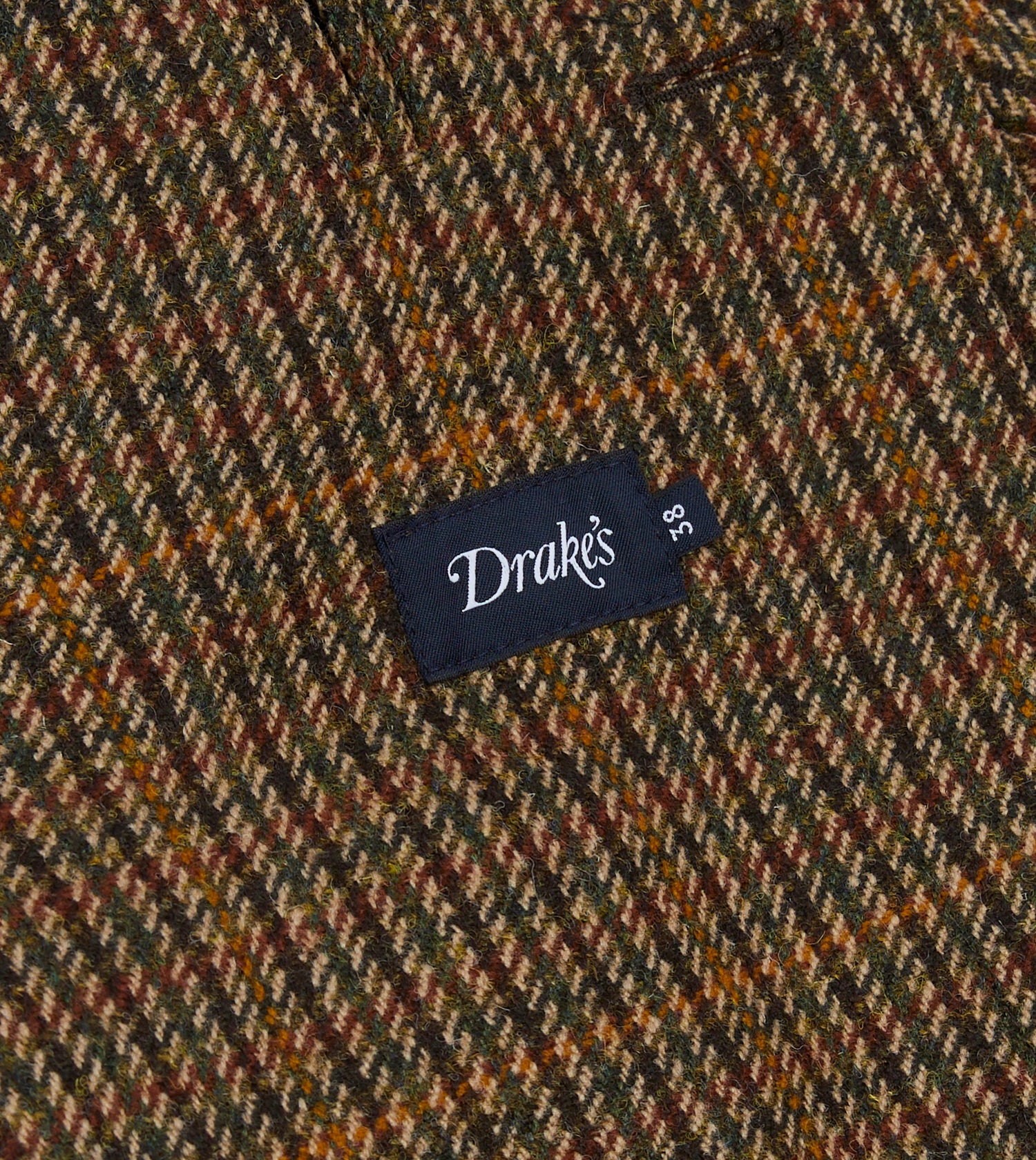 Brown Wool Tweed Raglan Coat