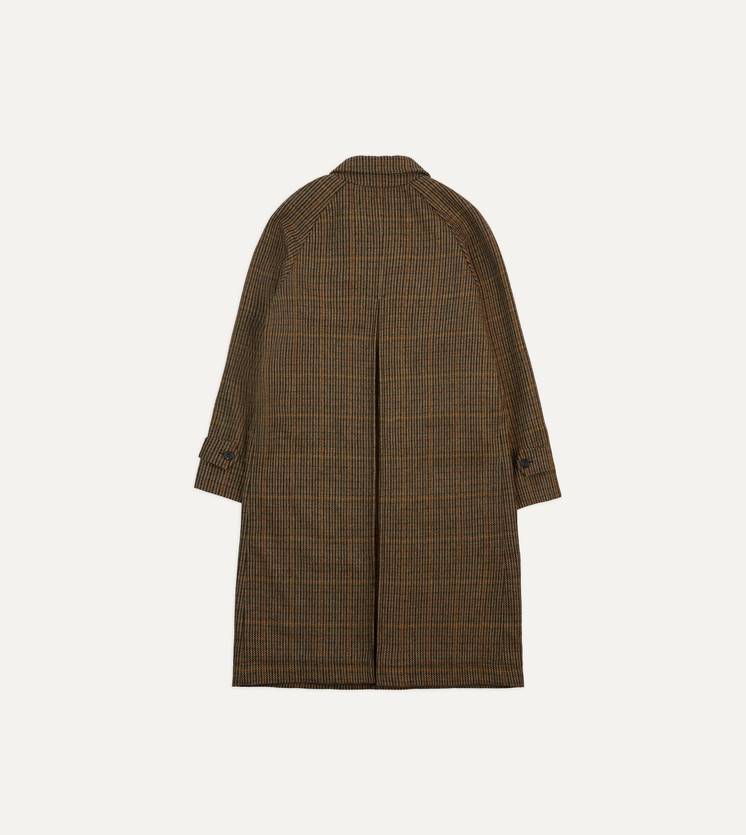 Brown Wool Tweed Raglan Coat