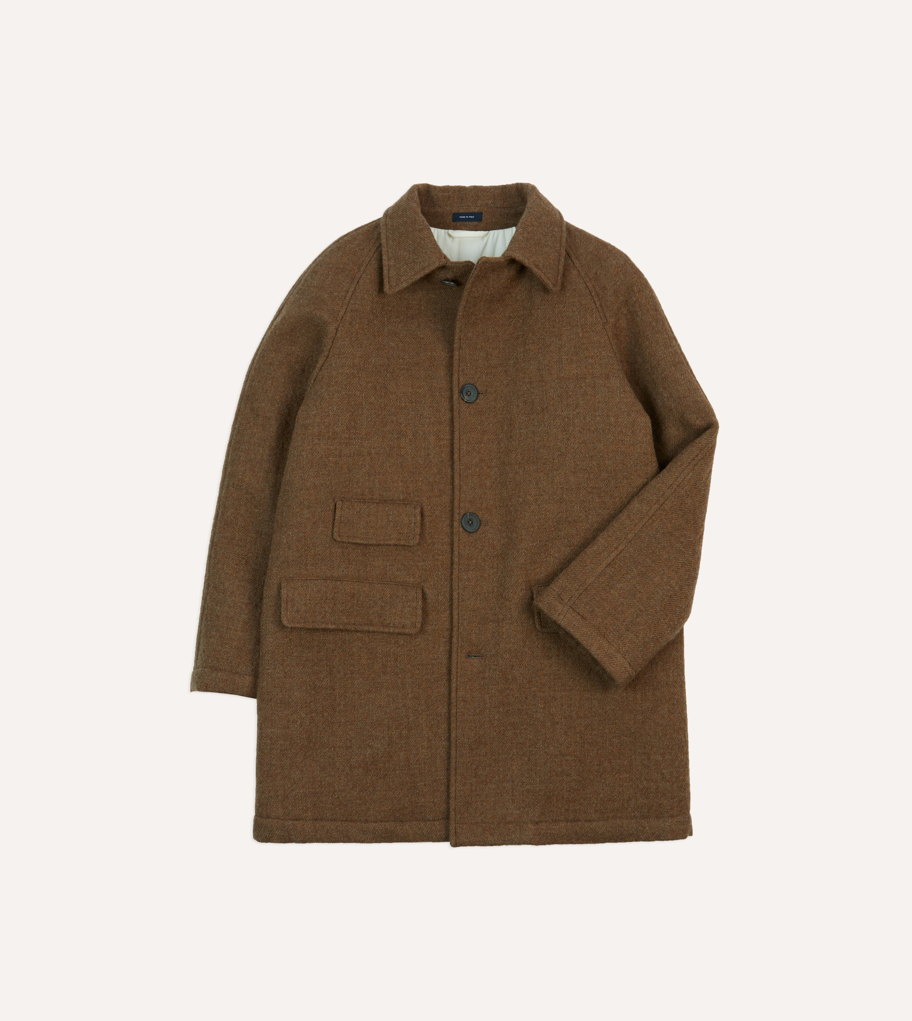 Brown Wool Car Coat – Drakes US