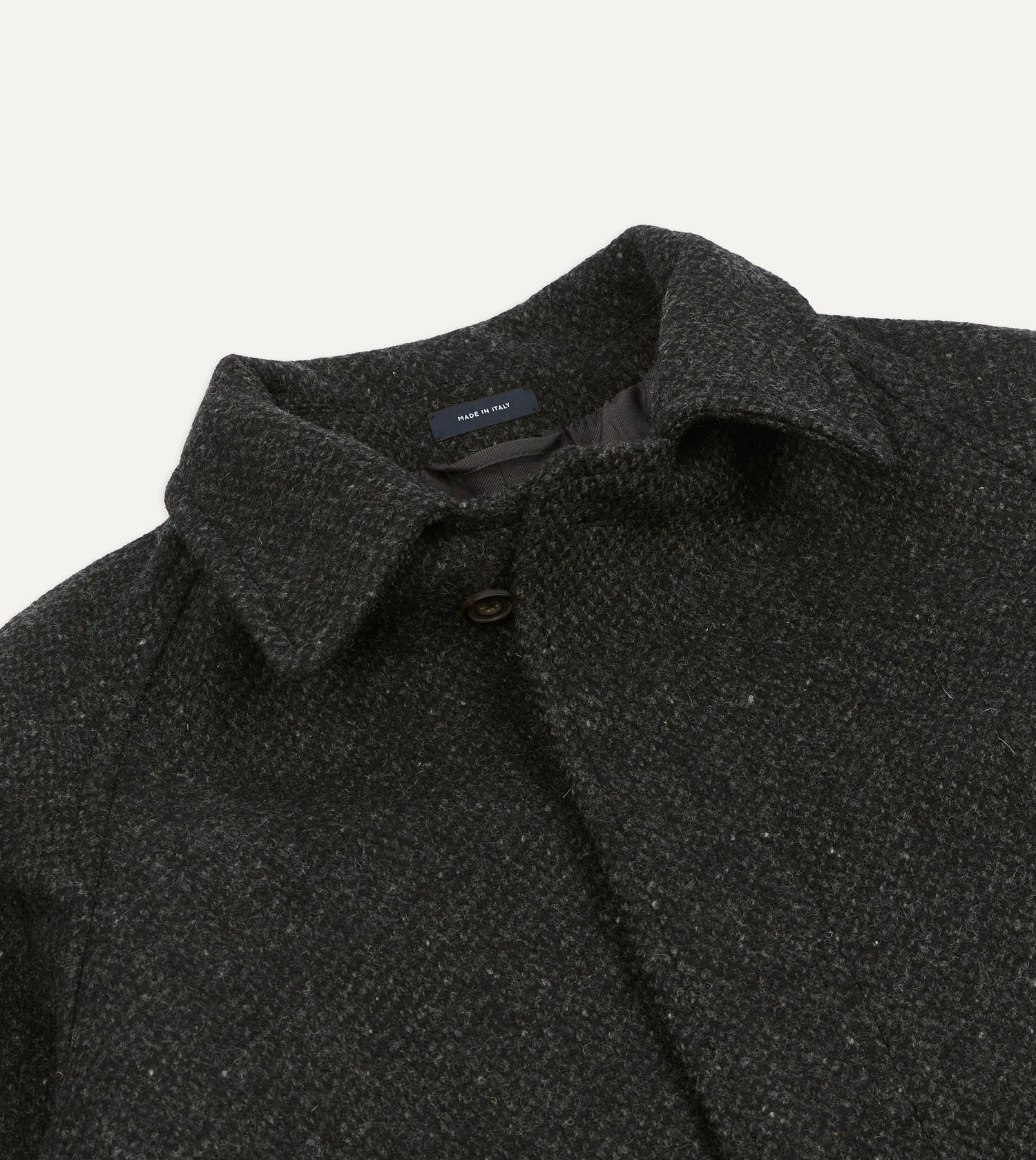 Drake's by A. Levine Black Wool Raglan Overcoat