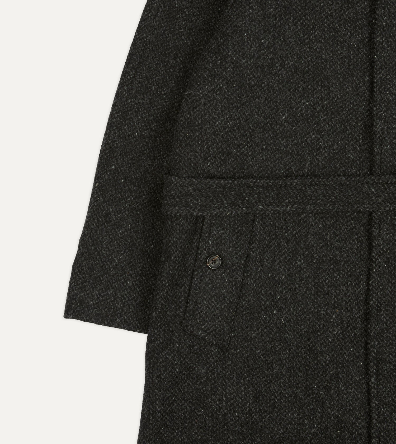 Drake's by A. Levine Black Wool Raglan Overcoat