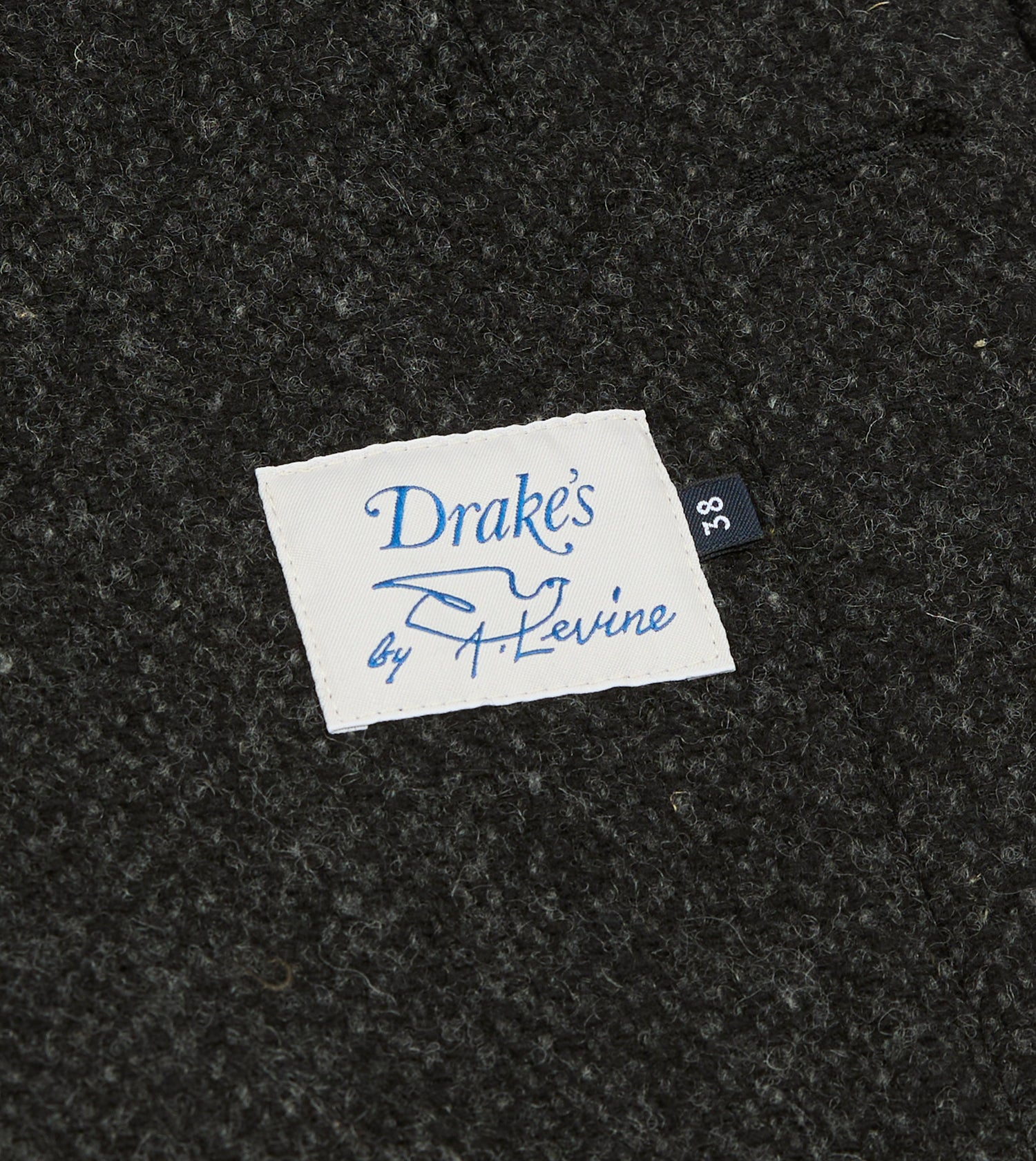 Drake's by A. Levine Black Wool Raglan Overcoat