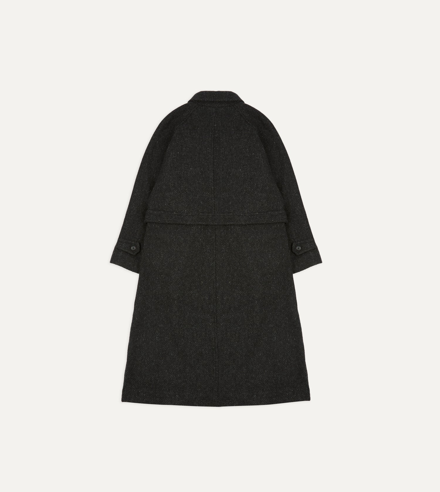 Drake's by A. Levine Black Wool Raglan Overcoat