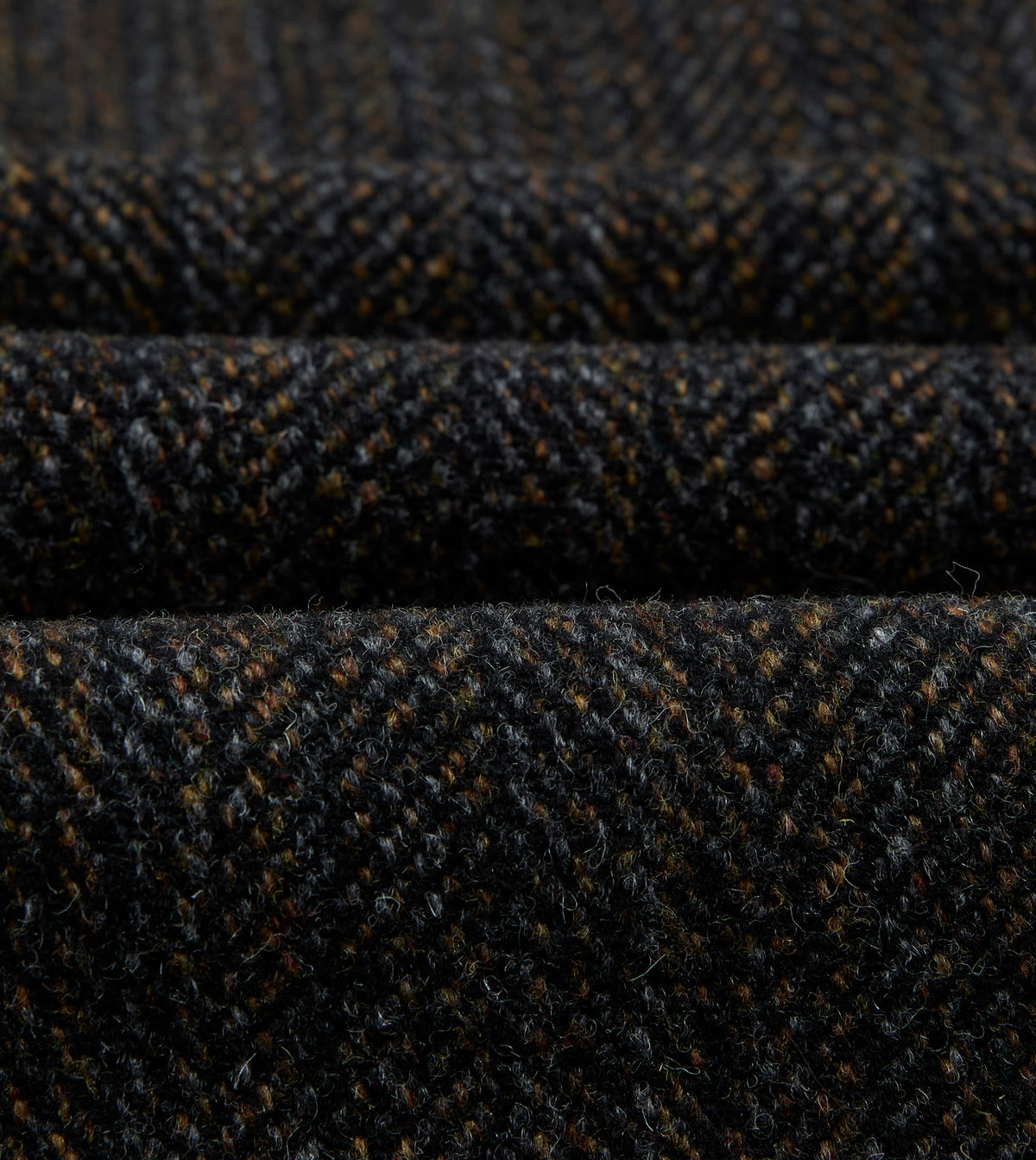 Grey Herringbone Wool Raglan Coat