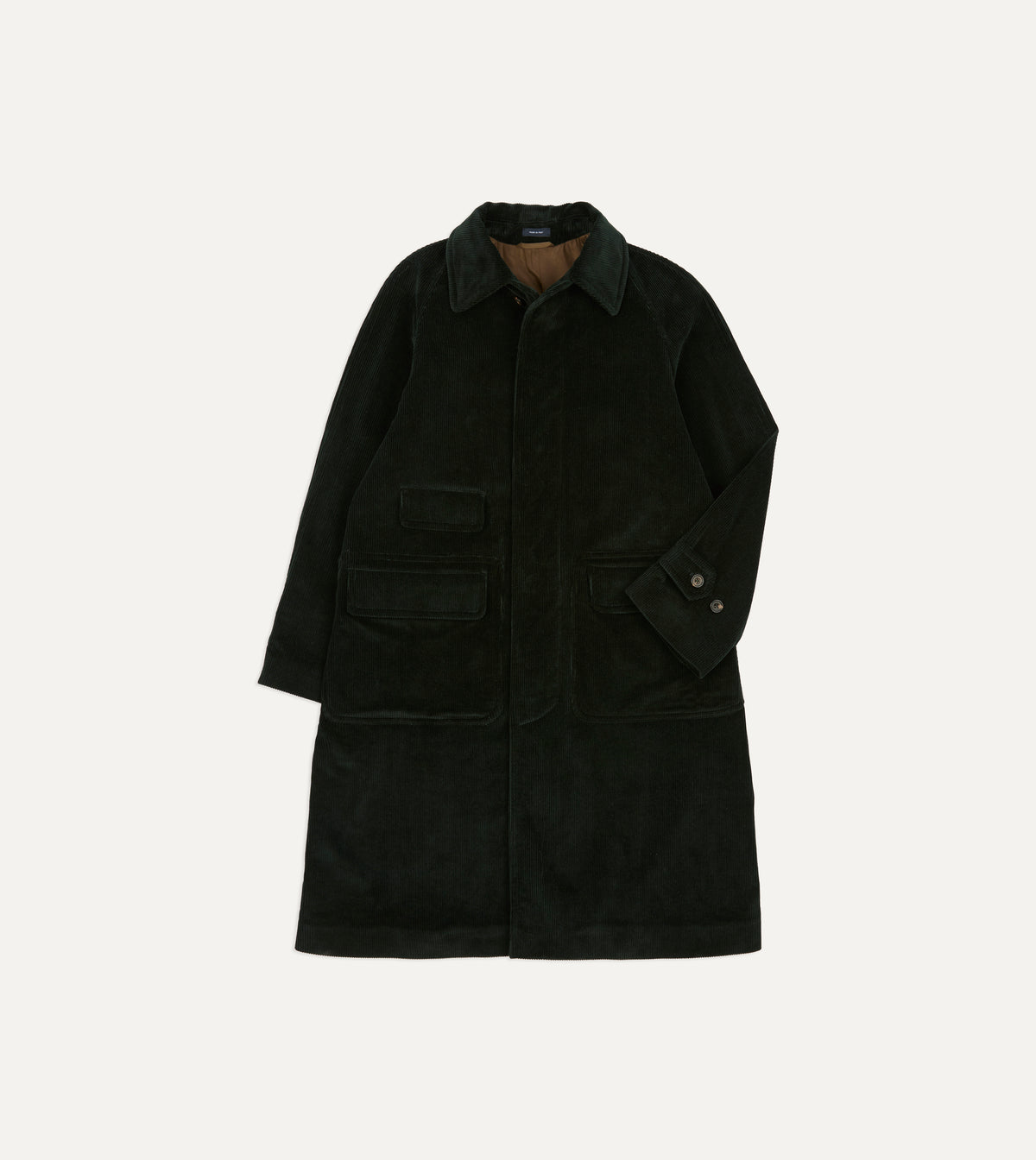 Dark Green Corduroy Raglan Coat