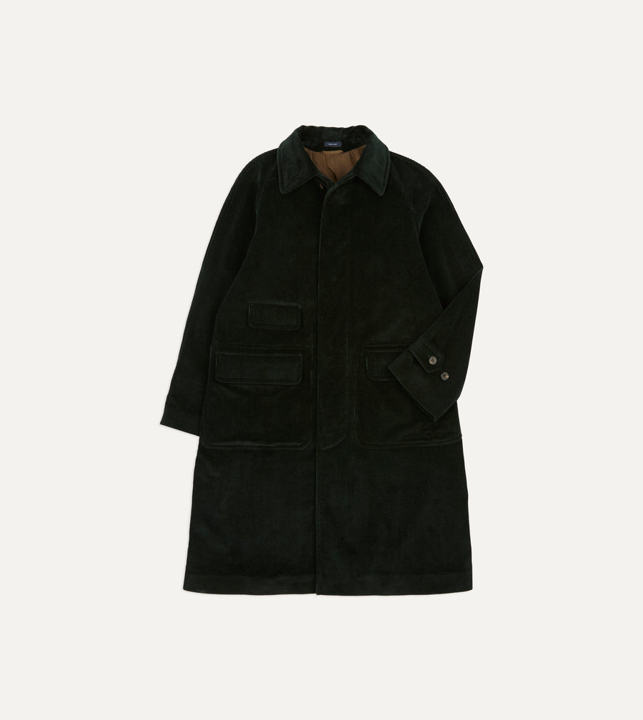 Dark Green Corduroy Raglan Coat
