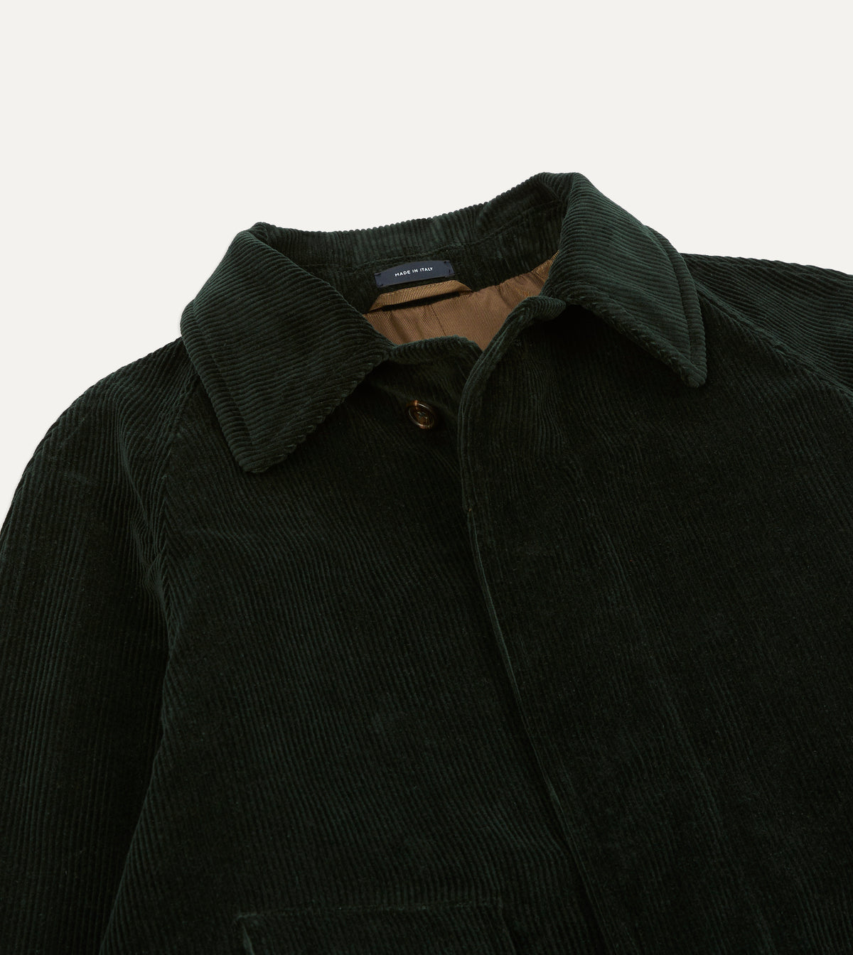 Dark Green Corduroy Raglan Coat