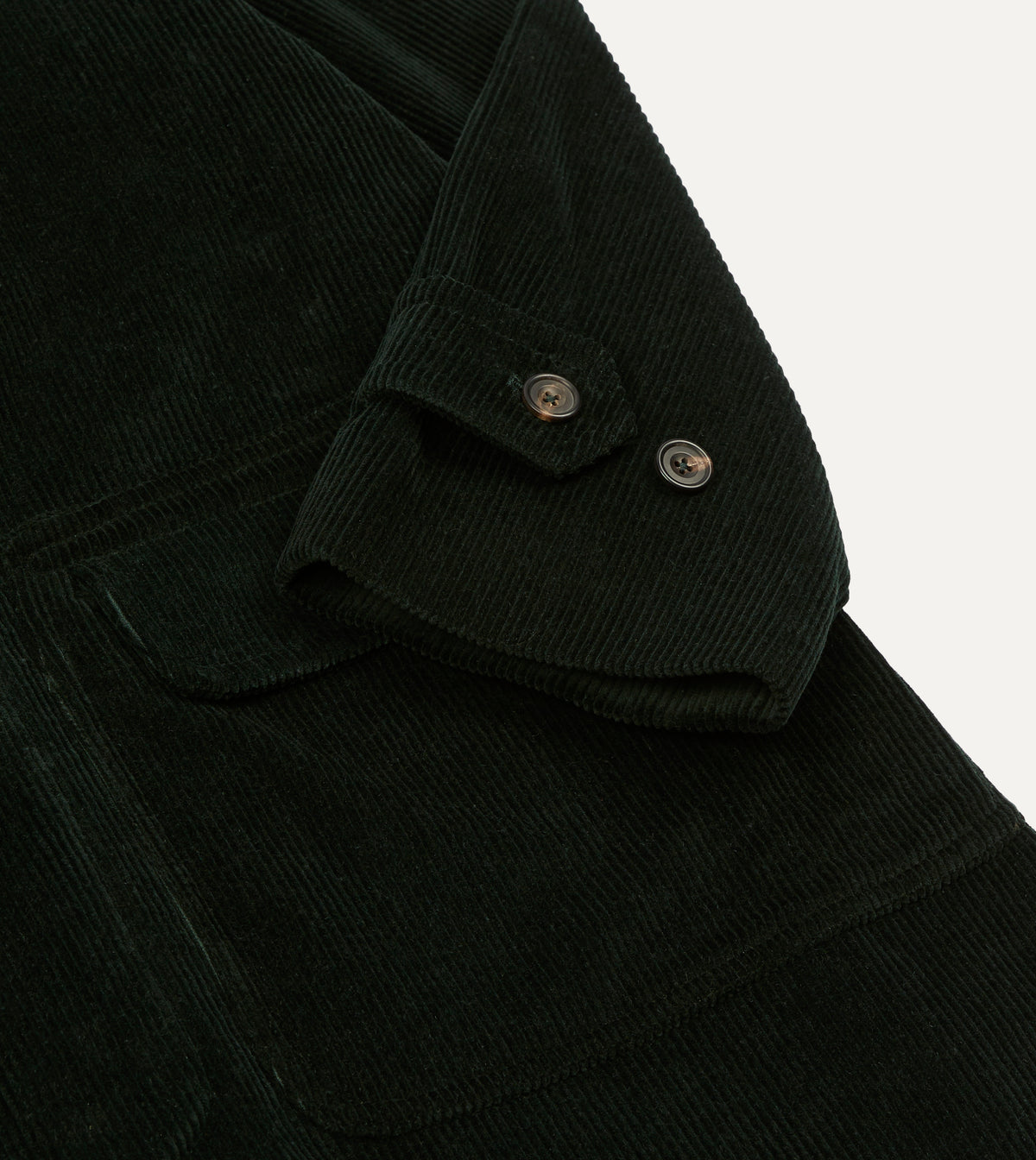 Dark Green Corduroy Raglan Coat