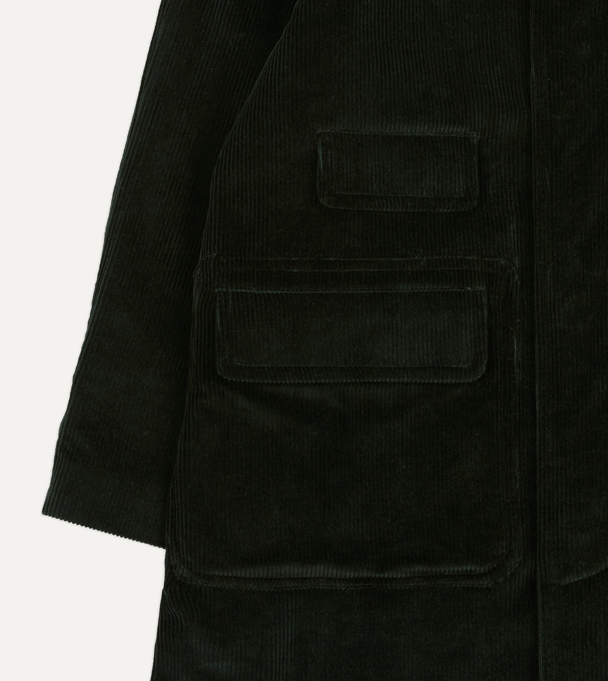 Dark Green Corduroy Raglan Coat