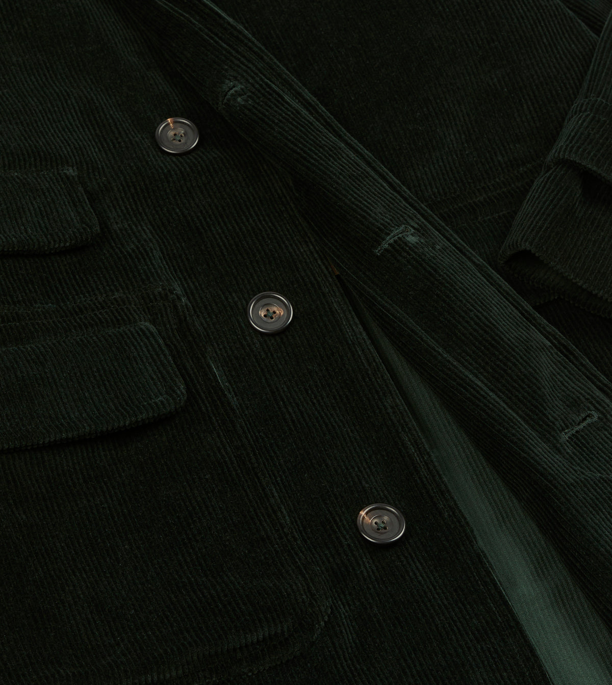 Dark Green Corduroy Raglan Coat
