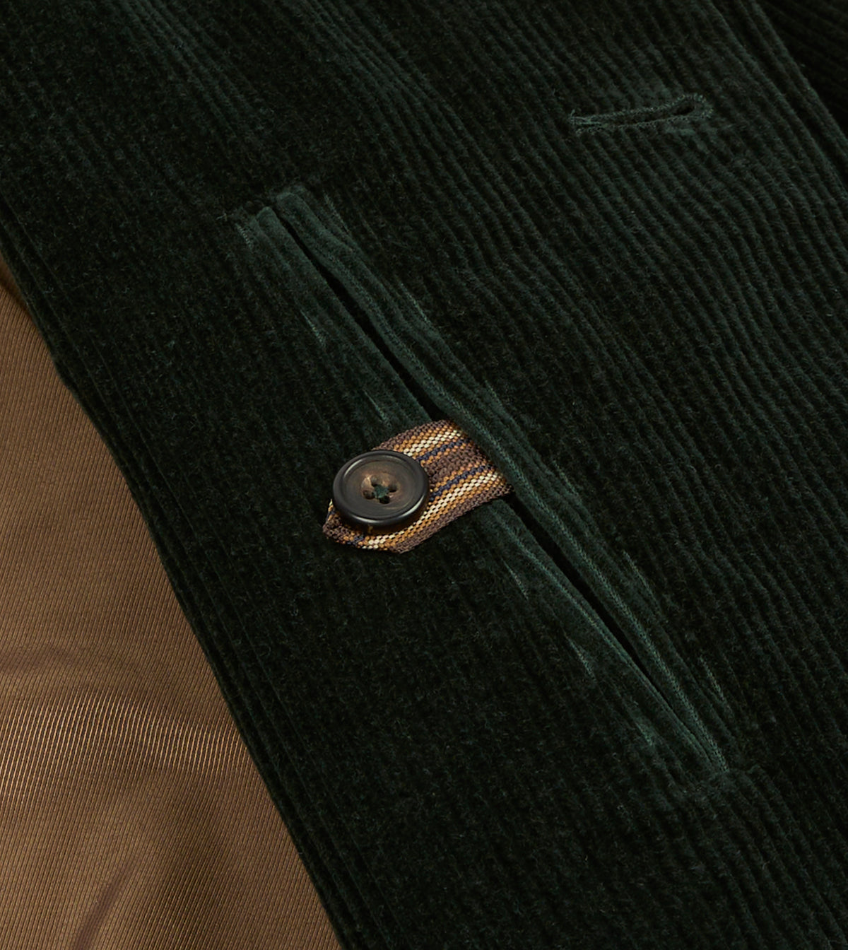 Dark Green Corduroy Raglan Coat