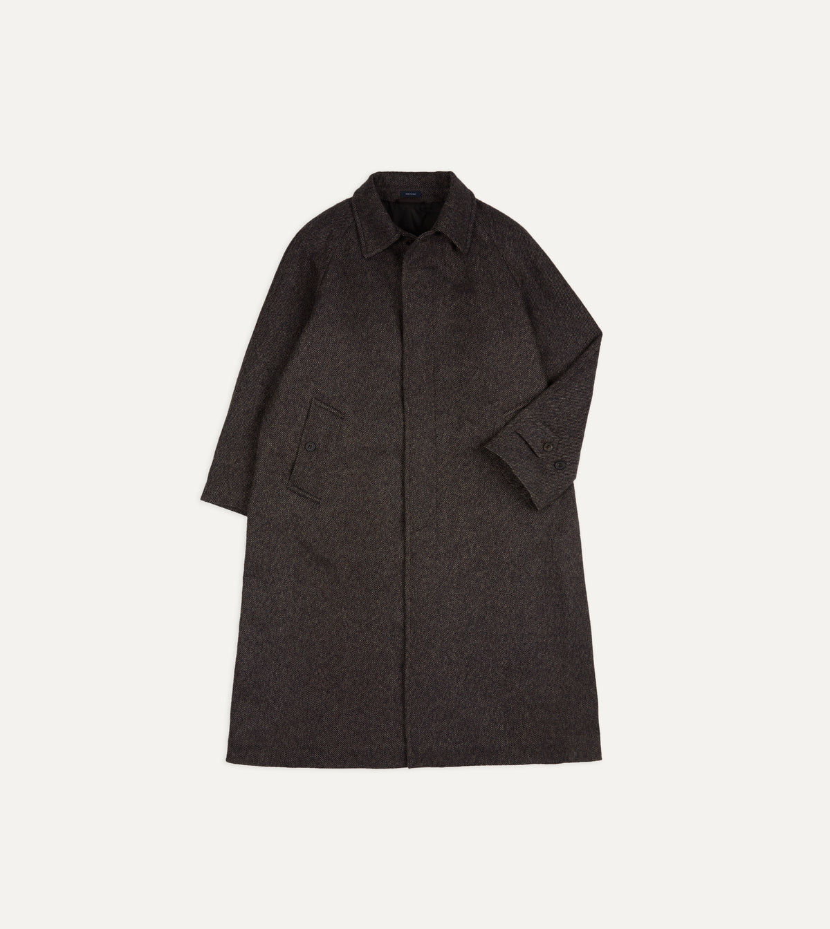 Brown Wool Raglan Overcoat