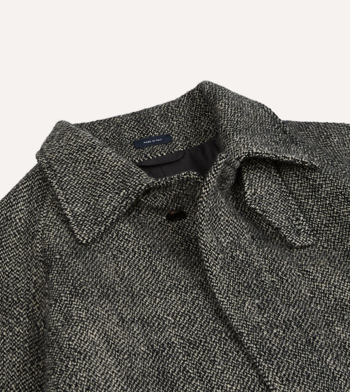 Grey Birdseye Wool Raglan Coat