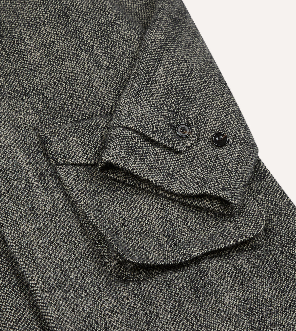 Grey Birdseye Wool Raglan Coat