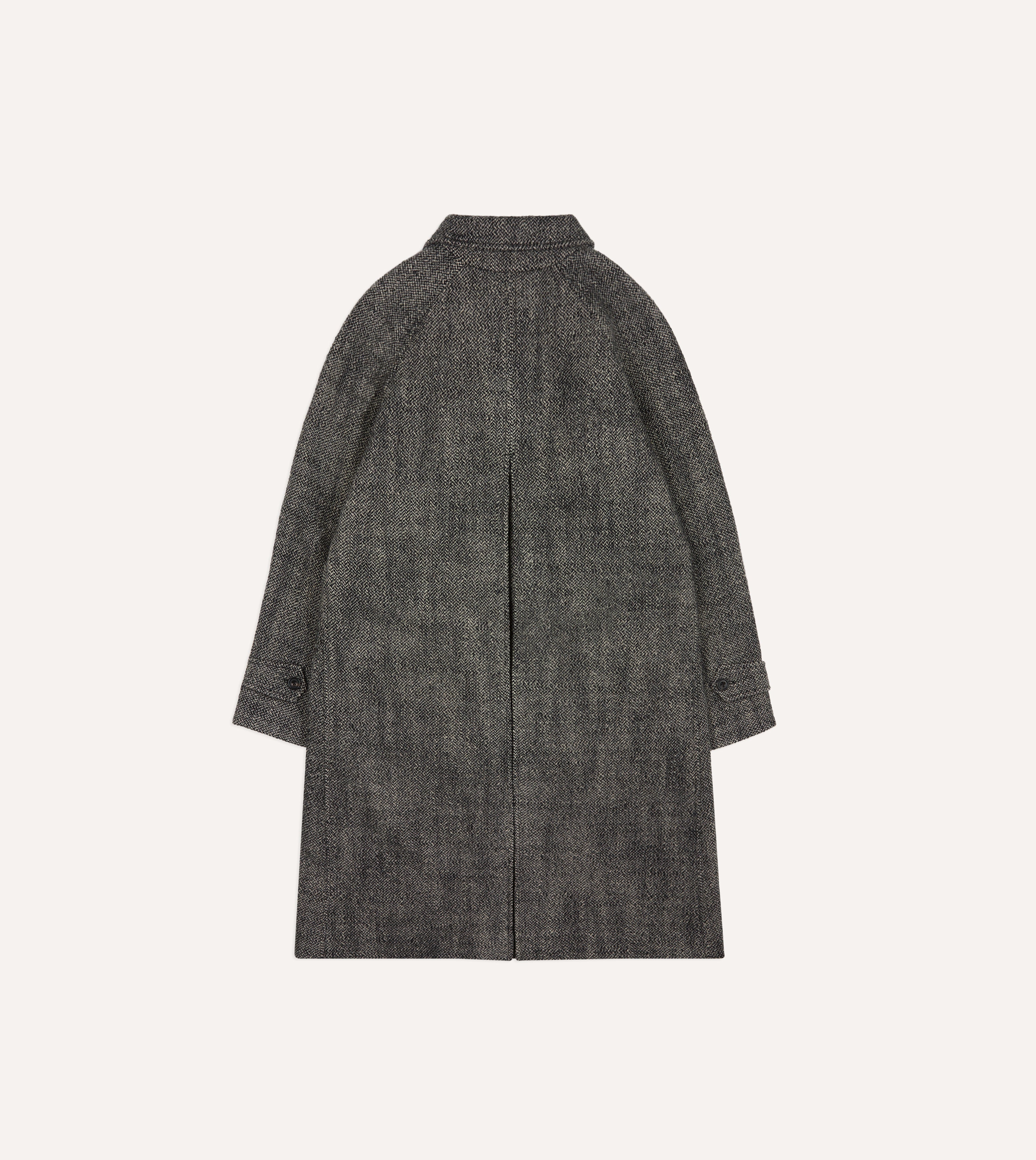 Grey Birdseye Wool Raglan Coat