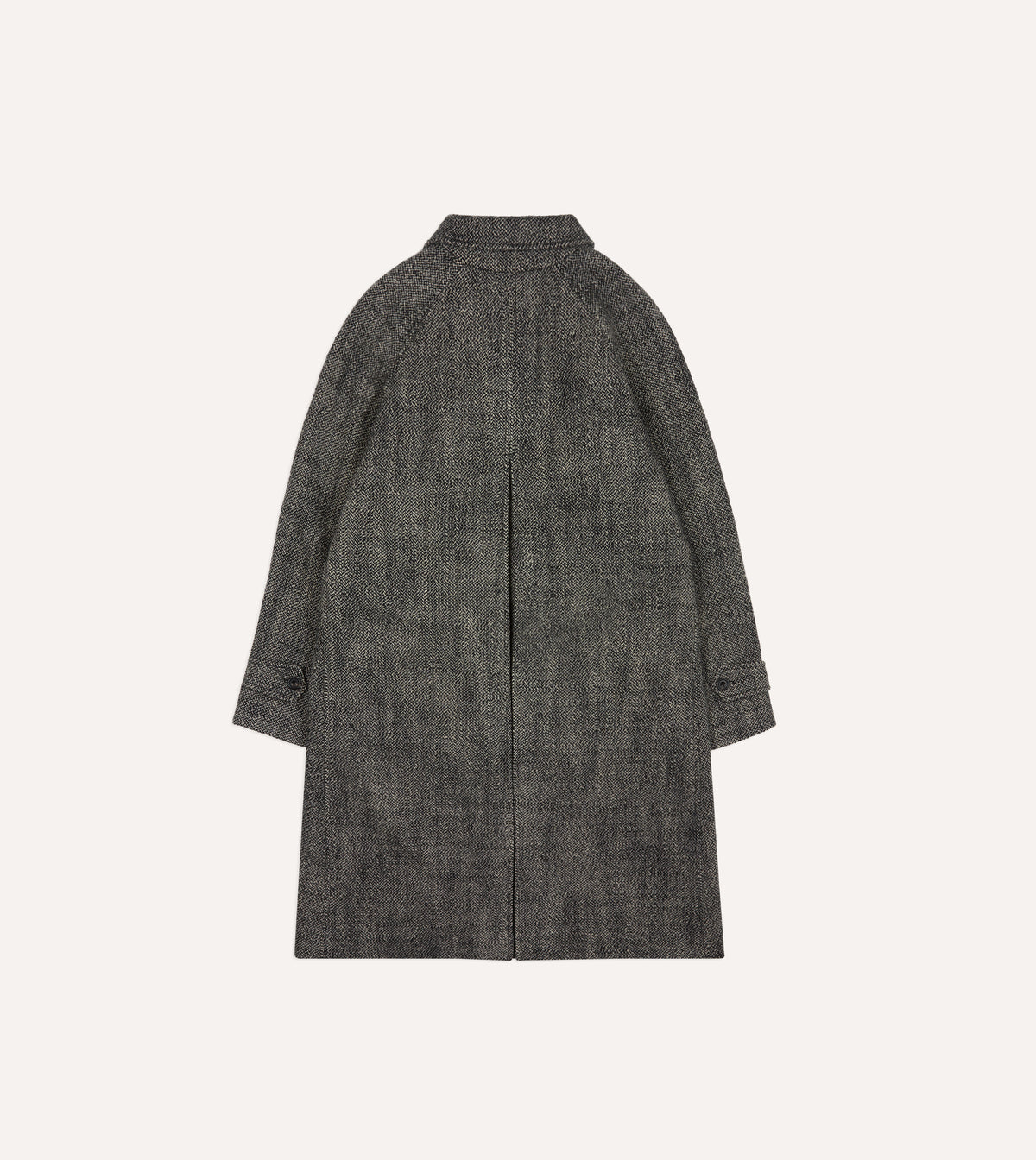 Grey Birdseye Wool Raglan Coat