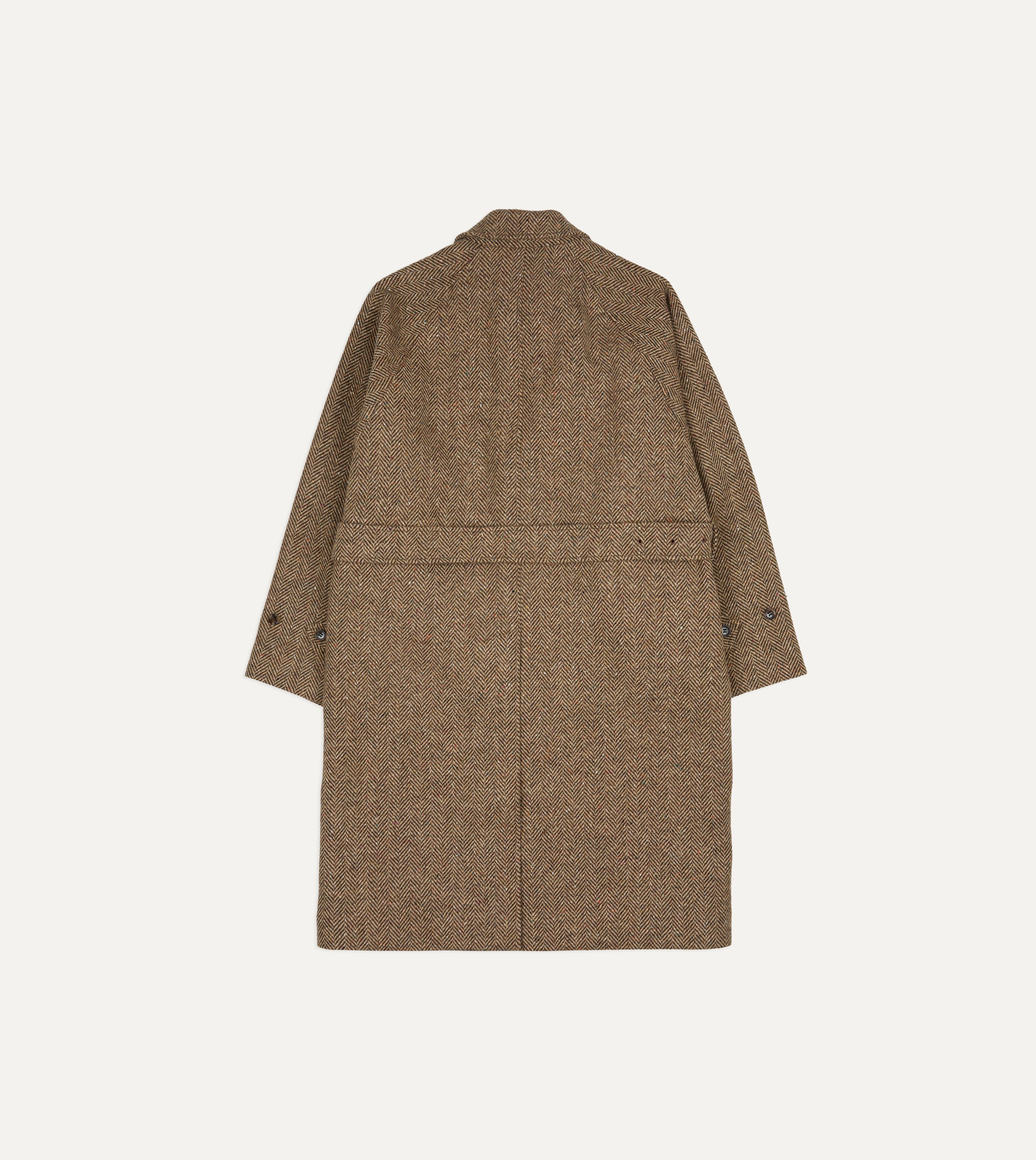 BEAMS F & Drake’s Tweed Raglan Overcoat
