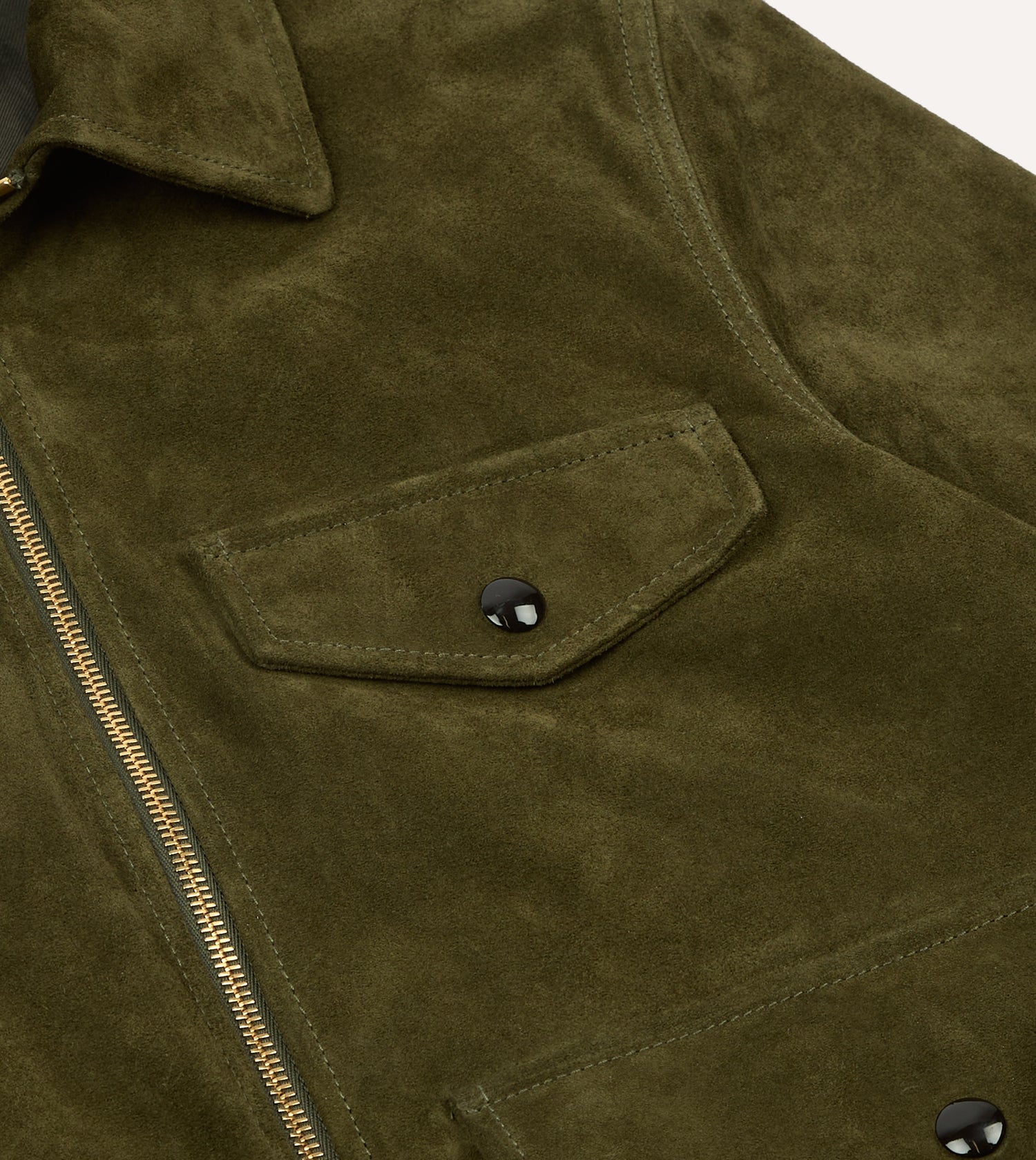 Green Heavyweight Suede A-2 Bomber Jacket