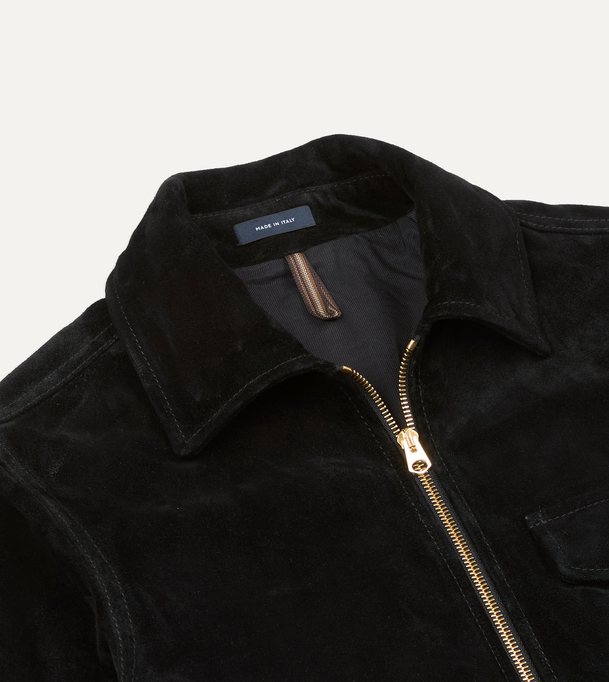 Black Heavyweight Suede A-2 Bomber Jacket