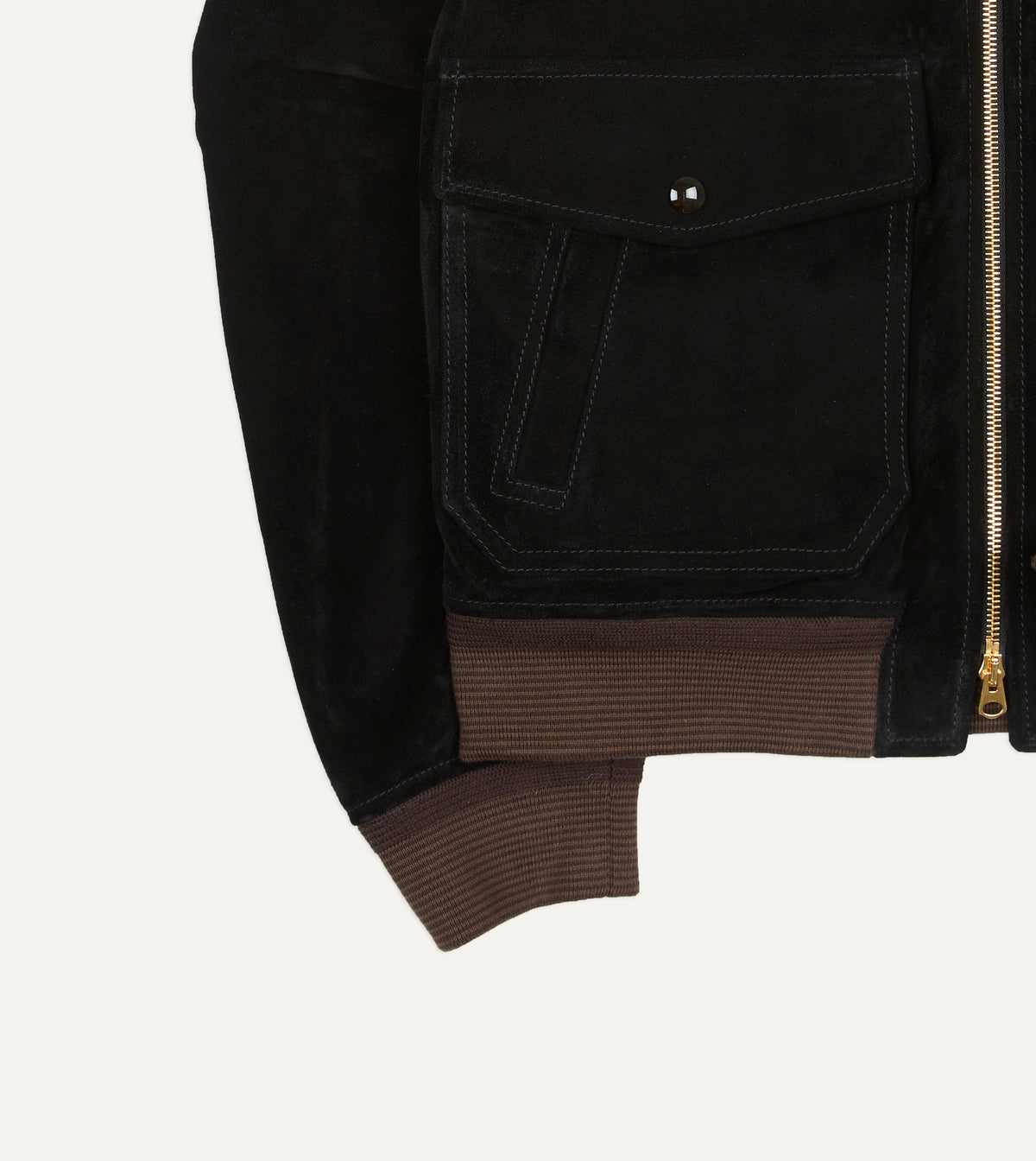 Black Heavyweight Suede A-2 Bomber Jacket