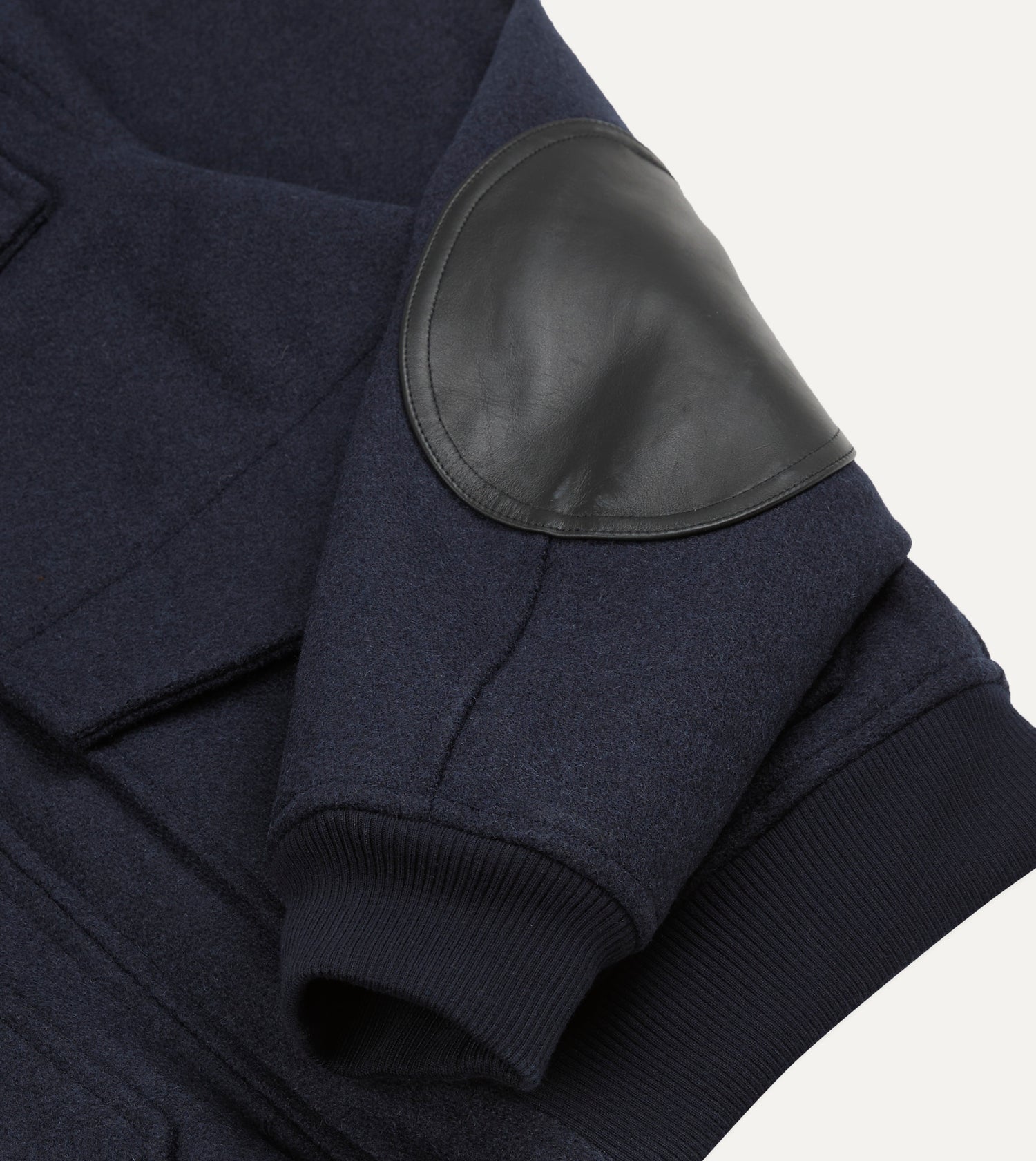 Navy Wool and Leather A-2 Bomber Jacket